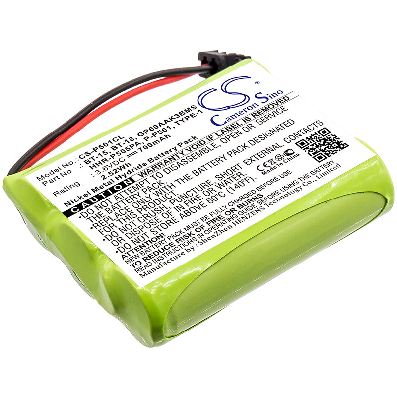 700mAh Ni-MH Cordless Phone Battery 3.6V for AT&T, Panasonic, Uniden - Replacement Power Solution