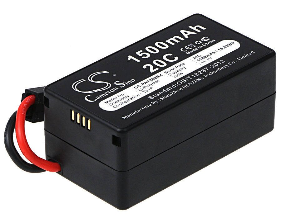 1500mAh 11.1V Li-Po Battery for Parrot AR Drone 1.0 & 2.0 - Enhanced Flight Time, 72x39x31mm