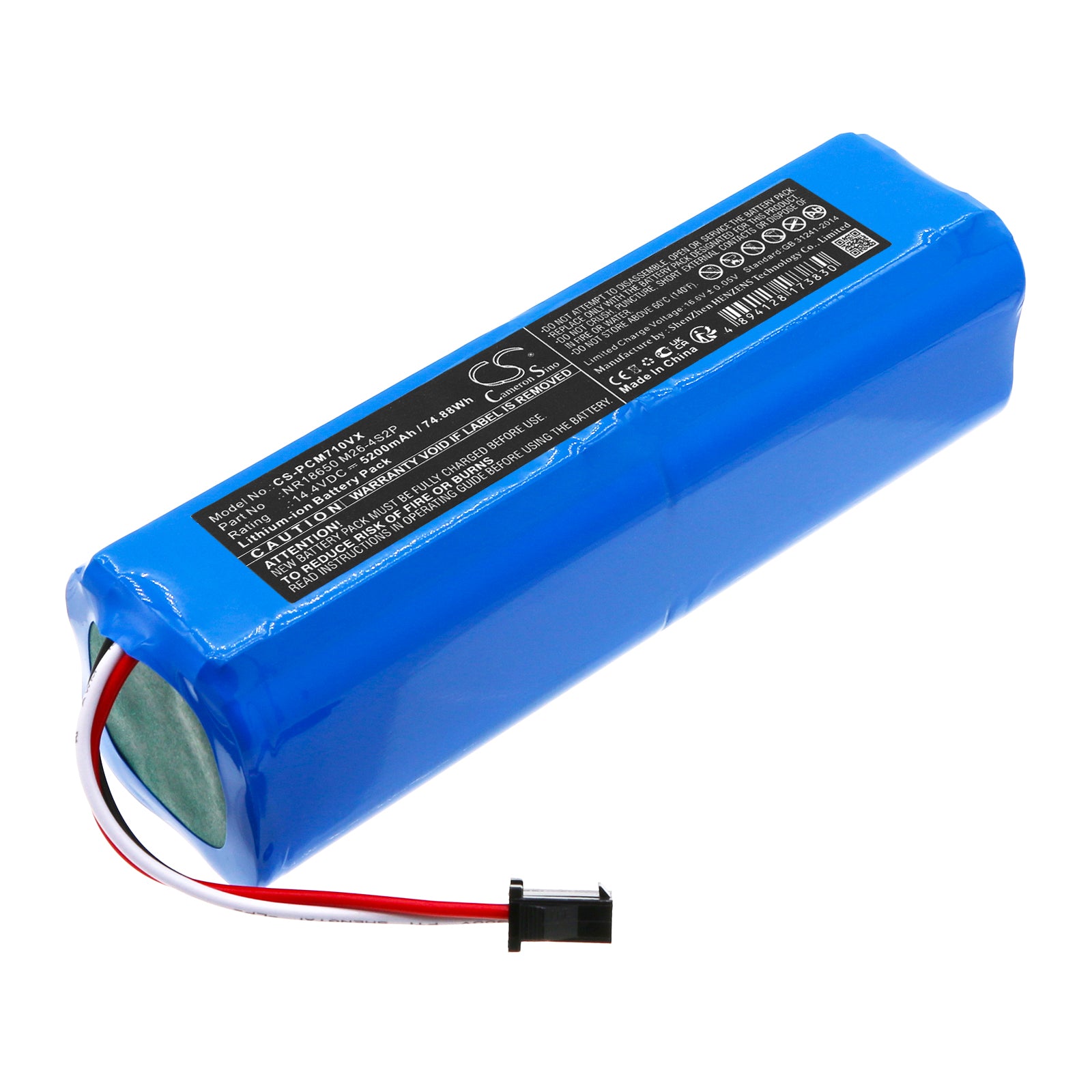 5200mAh Replacement Battery for Arnagar S8 Pro, Viomi, Roidmi, Proscenic Robot Vacuums (14.4V 74.88Wh Li-ion)