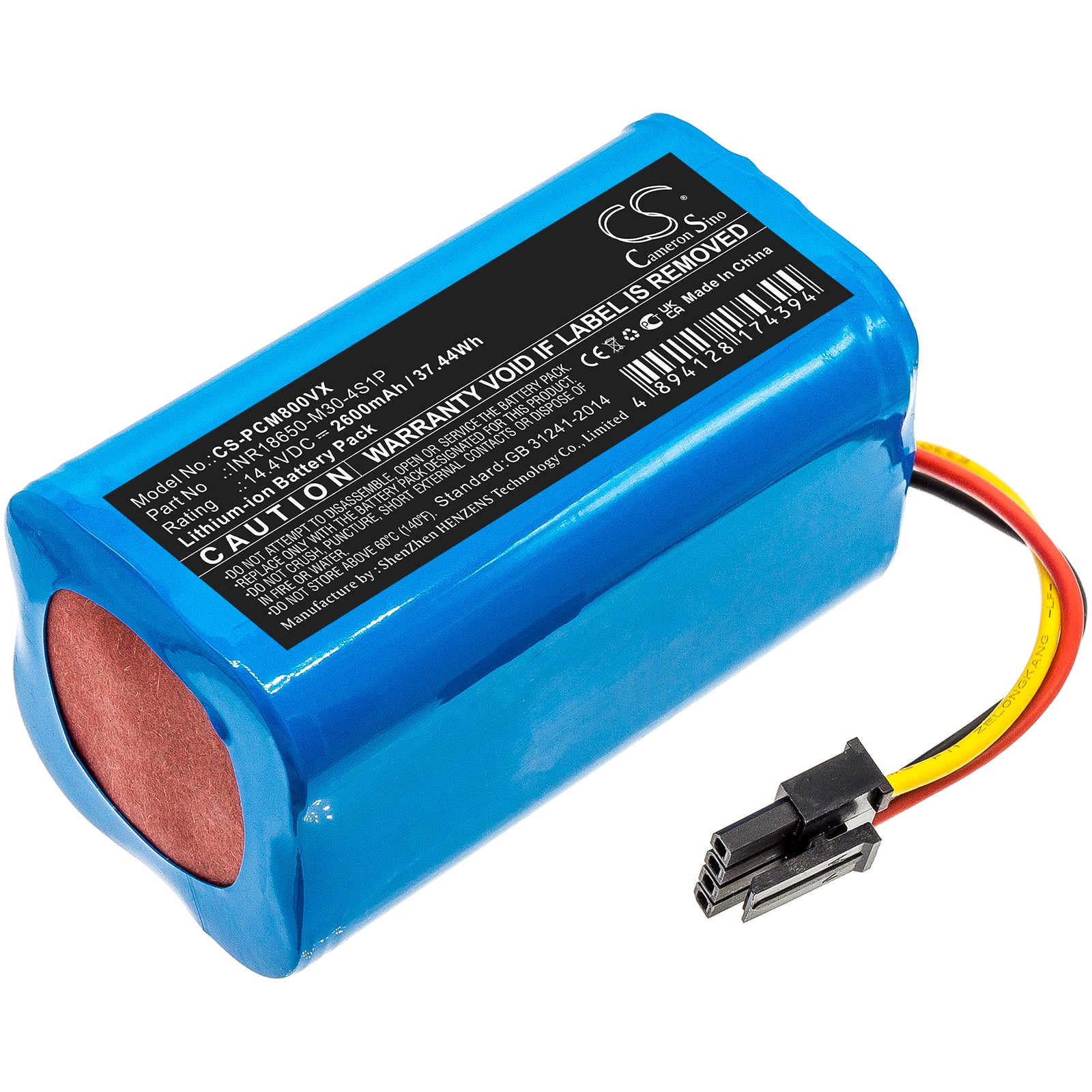 2600mAh Replacement Battery for Proscenic M8, Floobot X1, V10 Vacuum - 14.4V Li-ion - Robotic Vacuum Cleaner Battery