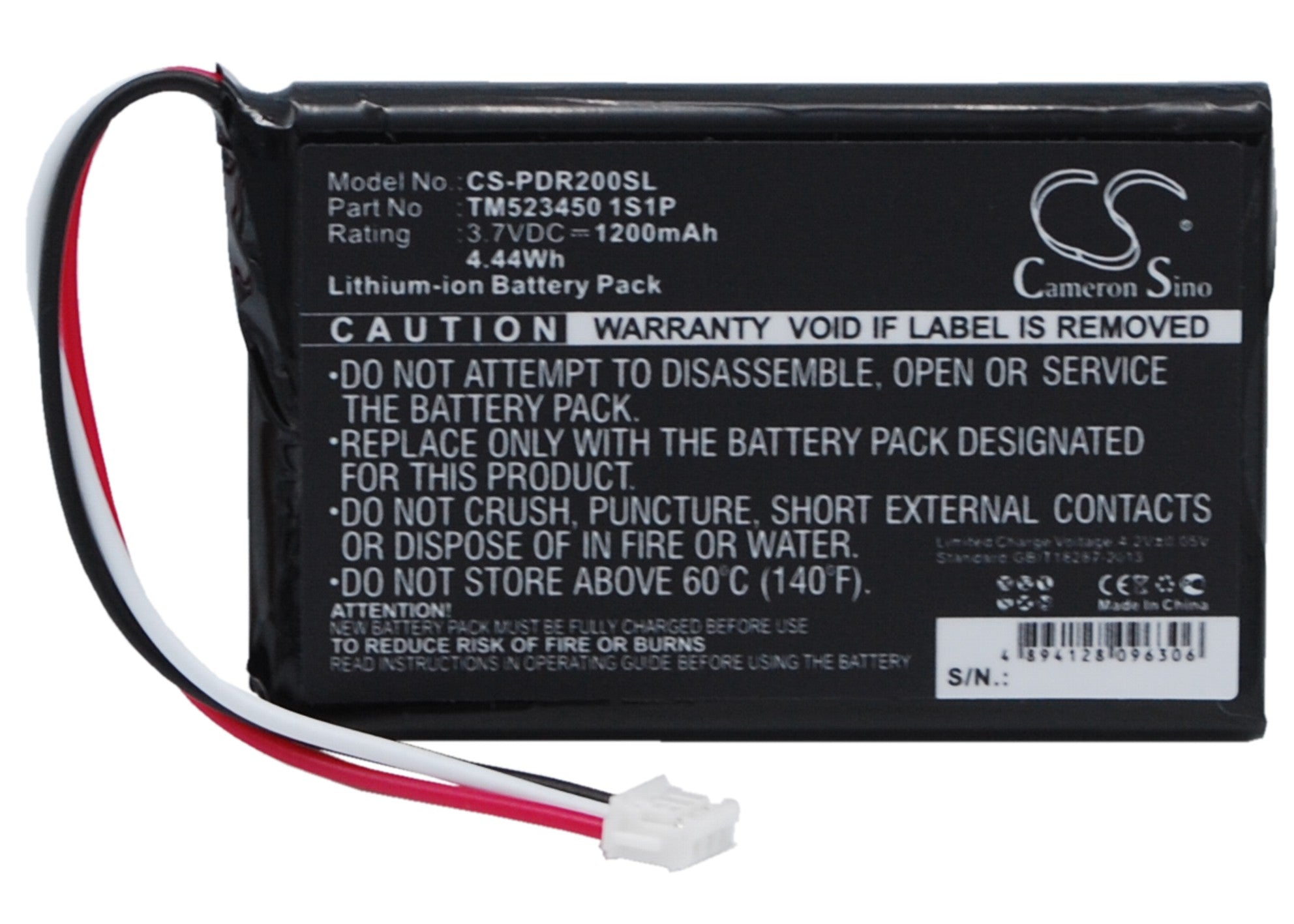 PHAROS Drive GPS 200 (PDR200GPS) Navigator Battery - 3.7V Li-ion, 1200mAh Replacement, 52.95x34.90x6.30mm