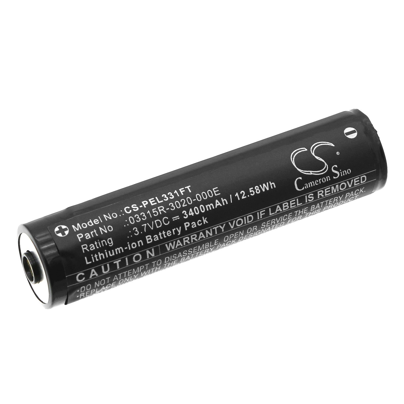 3400mAh Li-ion Battery - Peli 3315RZ1 & Streamlight Strion 2020 Flashlight Replacement (78x18.6x18.6mm)