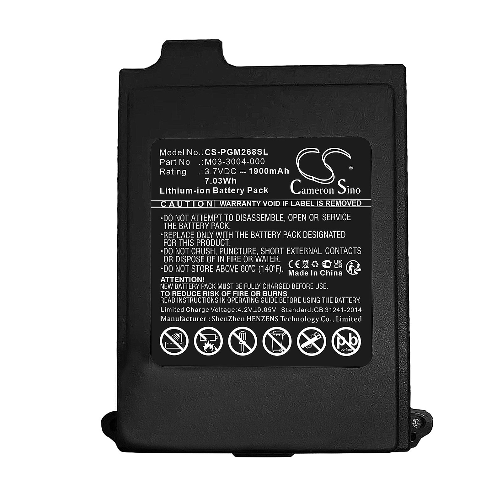 1900mAh Li-ion Battery Replacement for MicroRAE PGM-2680 Gas Detector - 3.7V, Survey & Testing Use