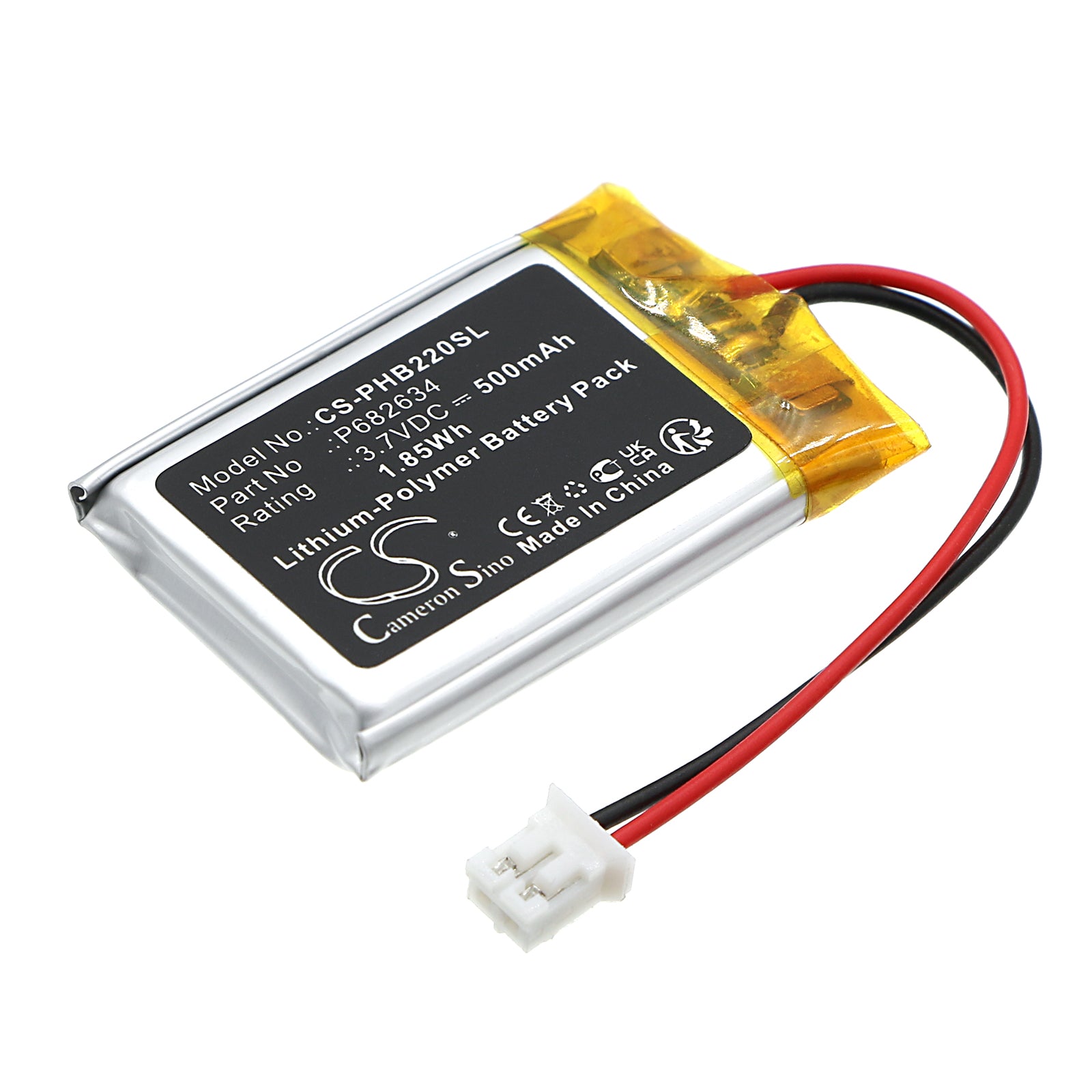 500mAh 3.7V Li-Polymer Replacement Battery for Philips BT2200B/27 Bluetooth Speaker - Model P682634