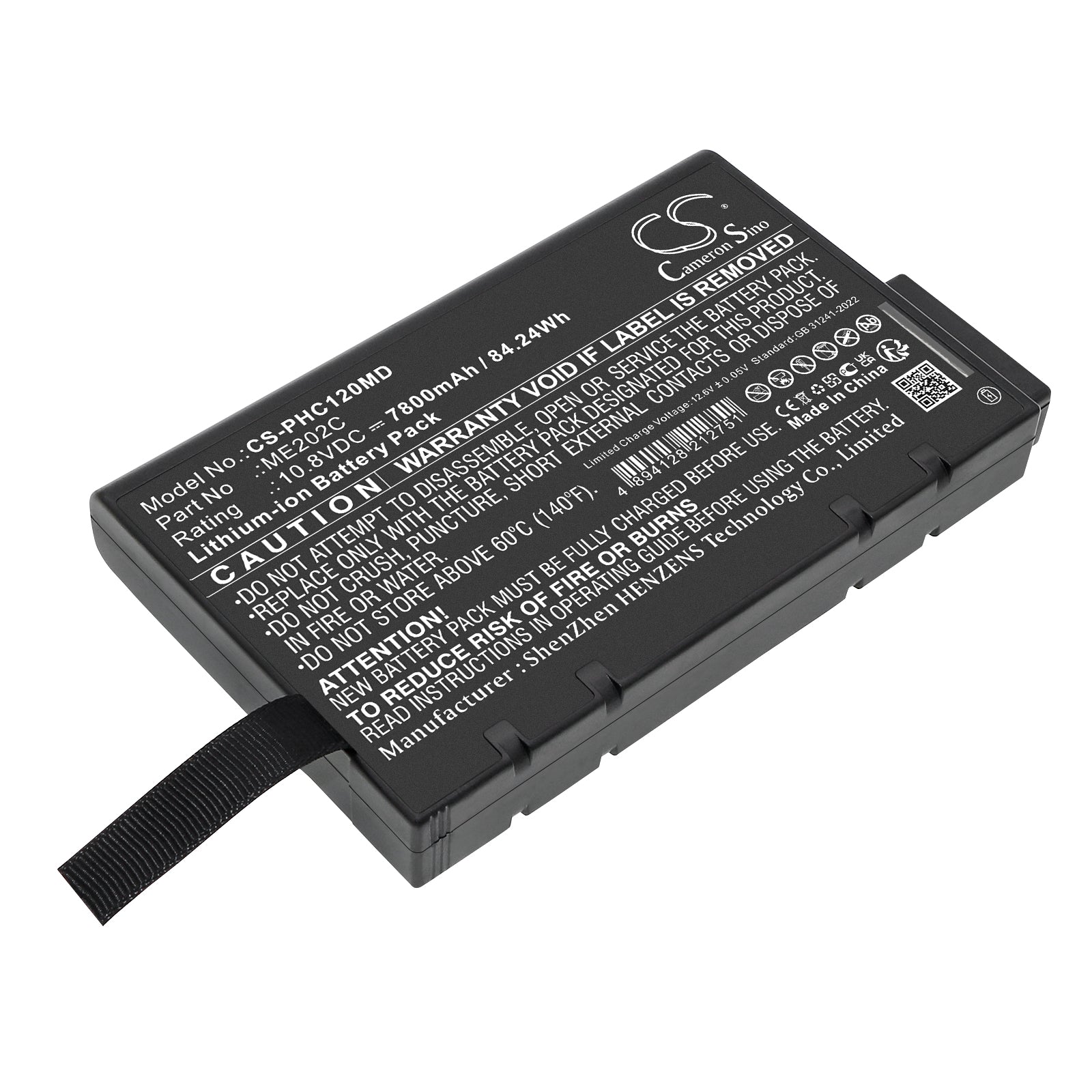 Philips Efficia CM10 CM12 ME202C Monitor Replacement Battery, 7800mAh Li-ion, 10.8V, 84.24Wh, Hospital Grade, Long Life