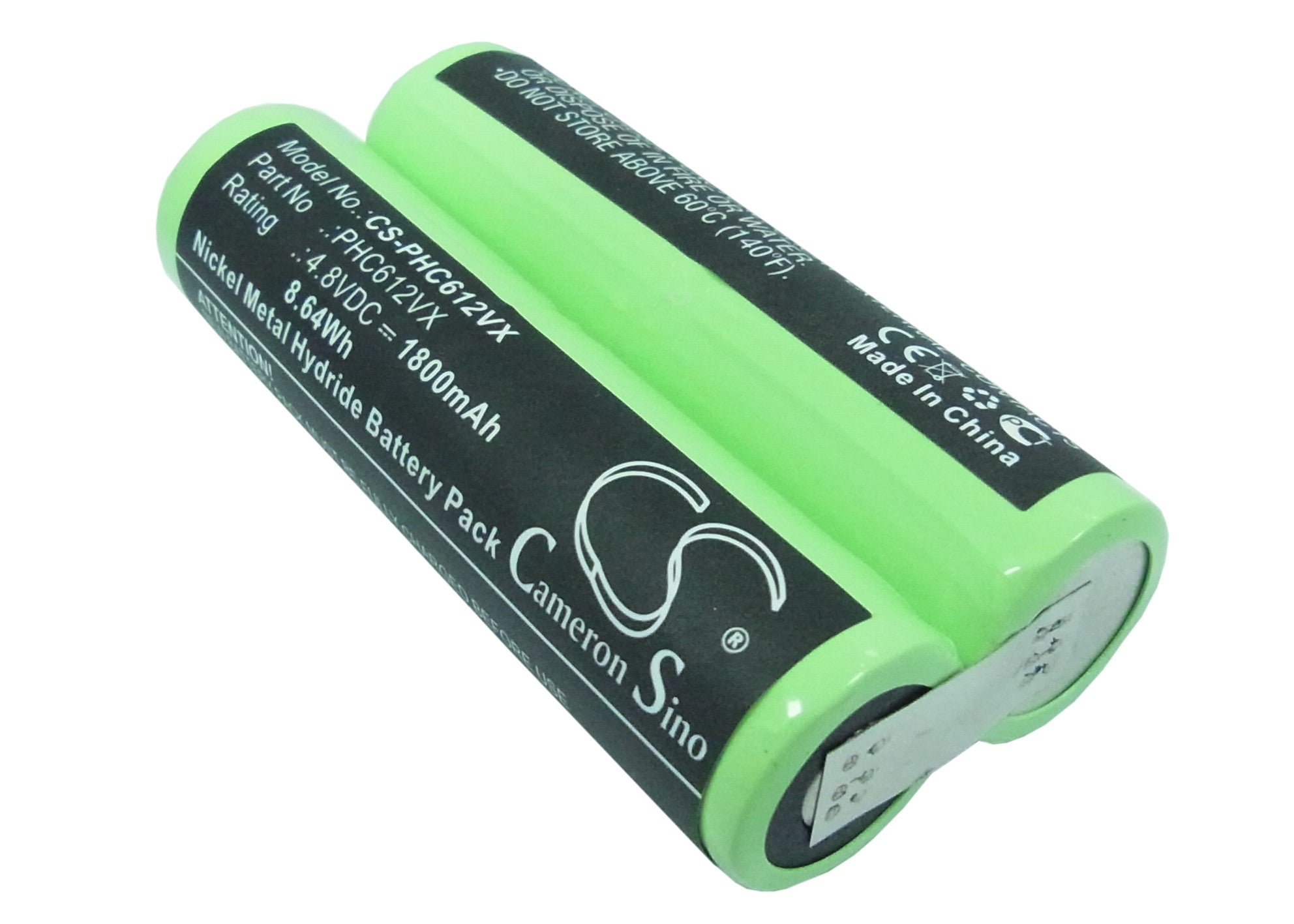 1800mAh Battery for Philips FC6125 Vacuum, 4.8V Ni-MH, Replacement Power Pack (86.5x50x22.5mm)