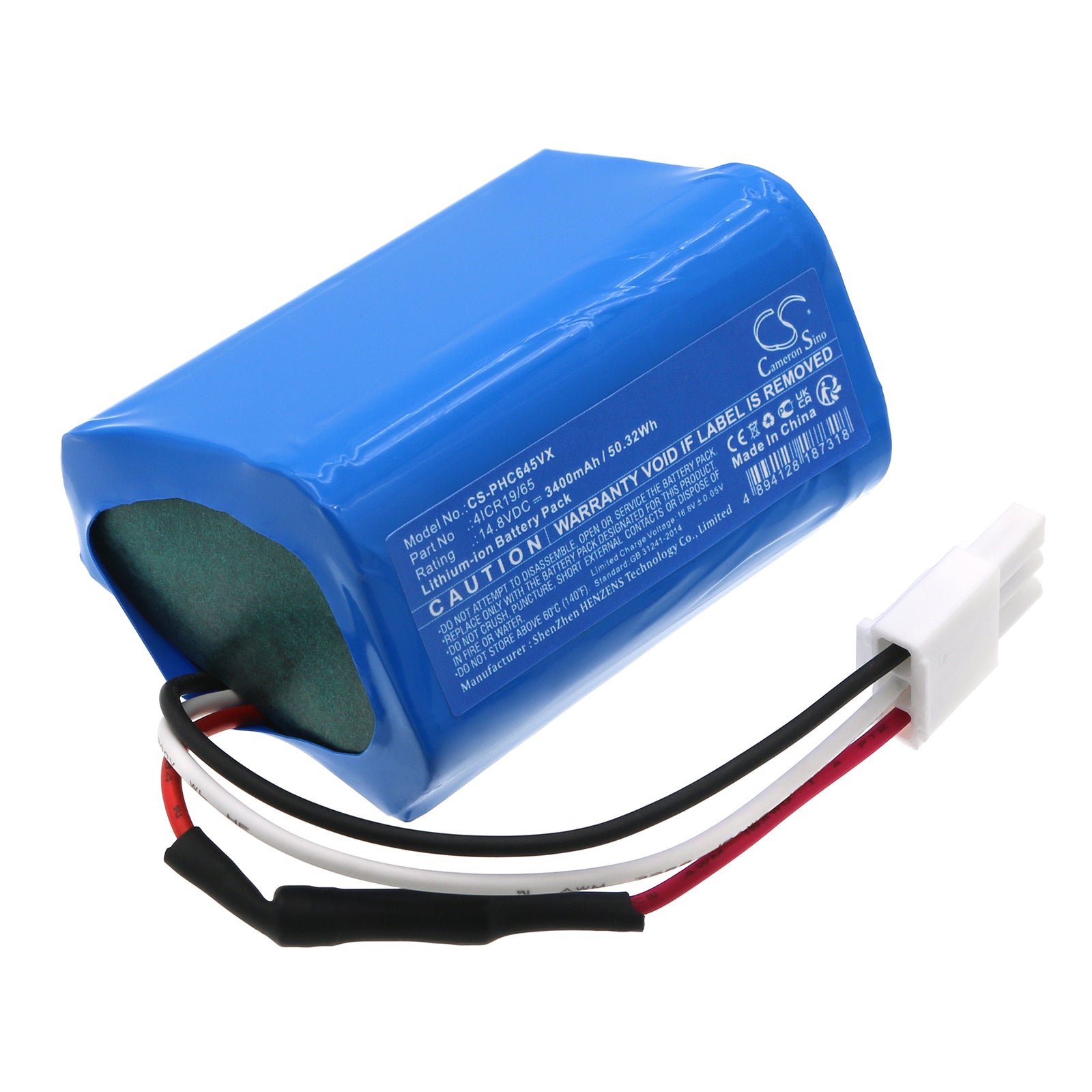 3500mAh Replacement Battery for Philips PowerPro Aqua FC6400 Series, 14.8V Li-ion Vacuum Battery, Replaces 4ICR19/65