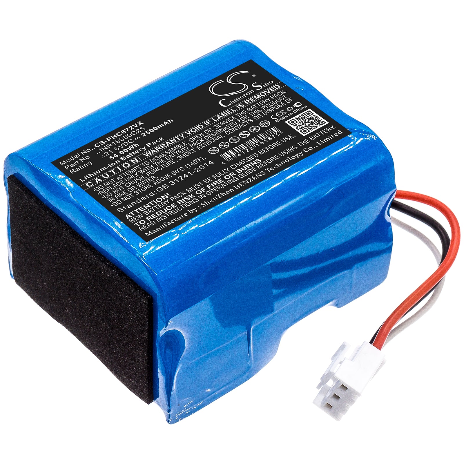 2500mAh 21.6V Li-ion Battery for Philips SpeedPro & Aqua Vacuum Cleaners: FC6726, FC6725, & More (Replacement)