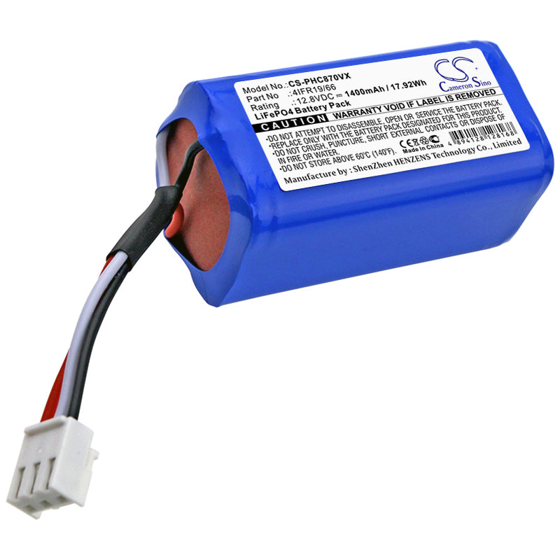 1400mAh 12.8V LiFePO4 Replacement Battery for Philips FC8700 & Severin RB7025 Robot Vacuums