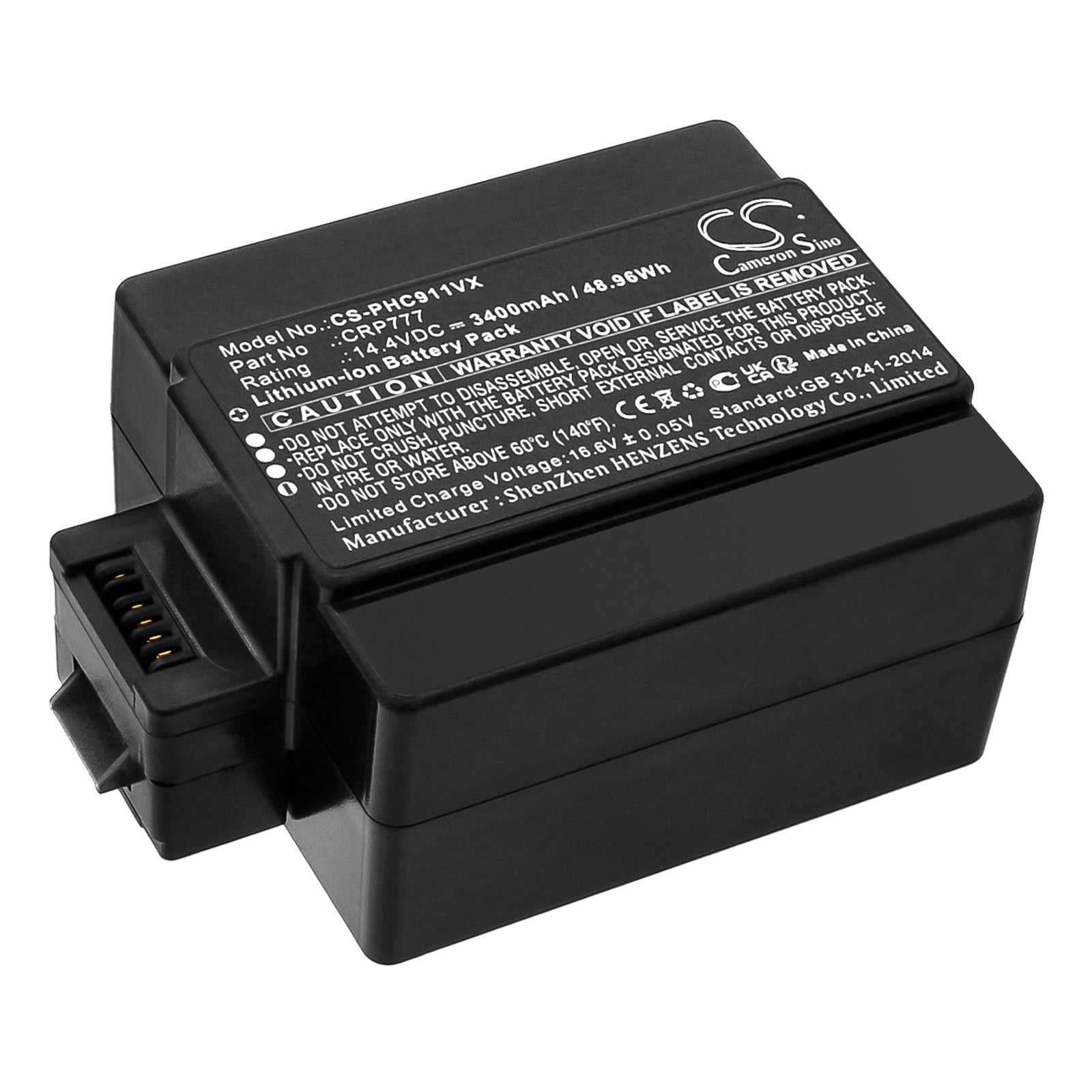 14.4V 48.96Wh 3400mAh Replacement Battery for Philips HomeRun & ICLEBO Robot Vacuums – Extended Life, Reliable Power
