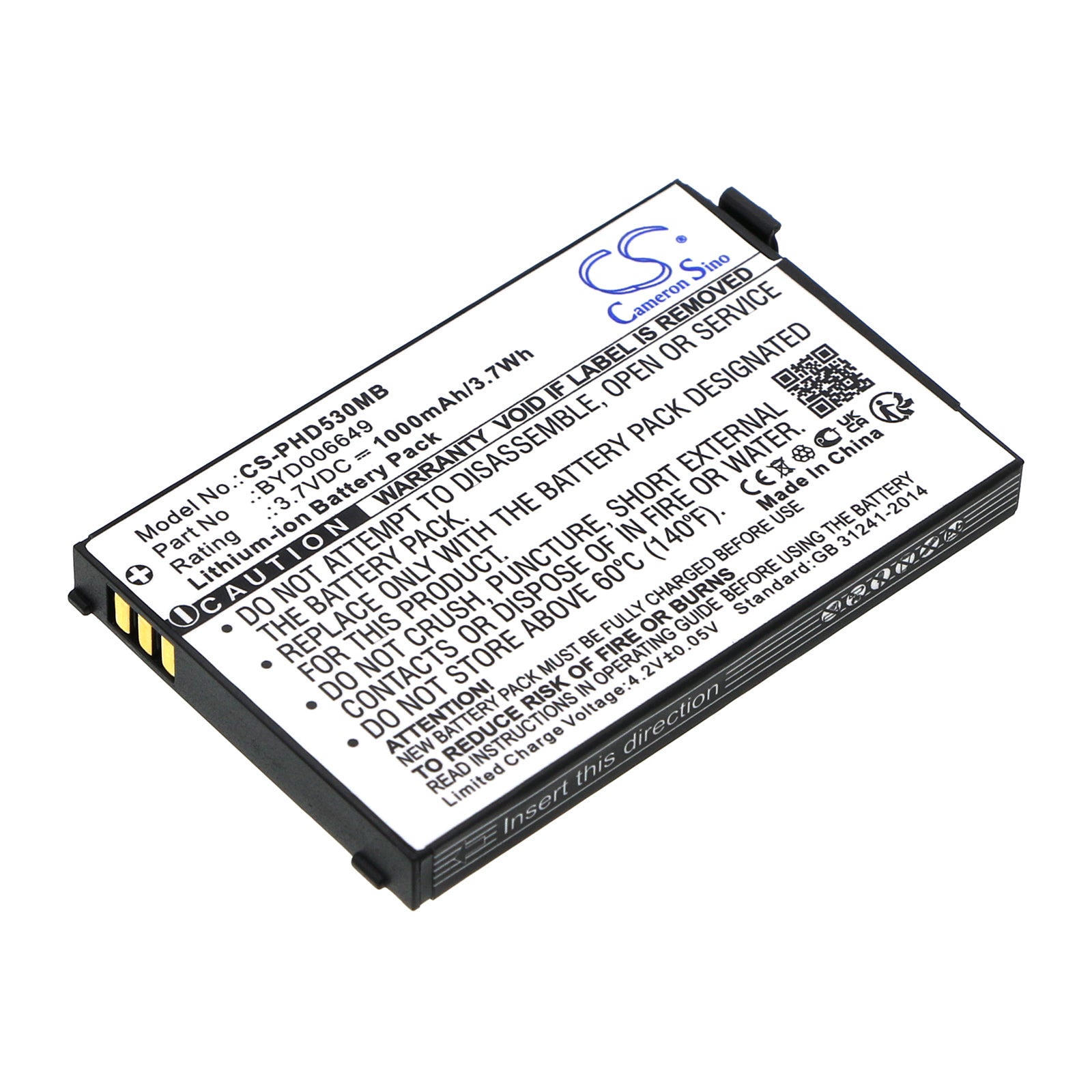 1000mAh Replacement Battery for Avent SCD535, VTech VM343 & NUK Eco Control Video Baby Monitors - 3.7V Li-ion