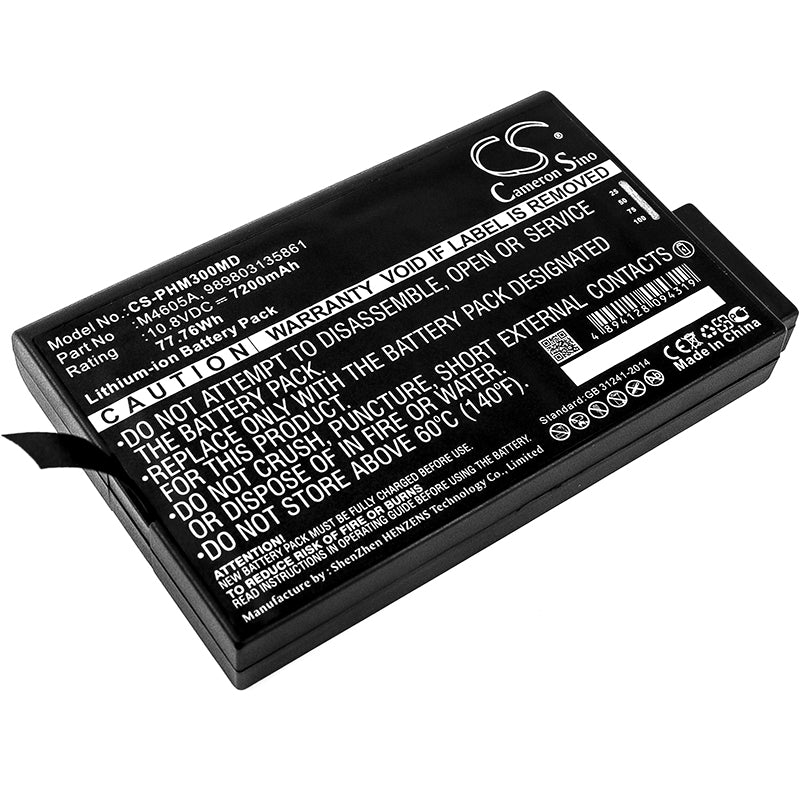 7200mAh Battery for Philips IntelliVue Patient Monitor - MP20, MP30, MP50, MP70, M8001A - 10.8V Li-ion Replacement