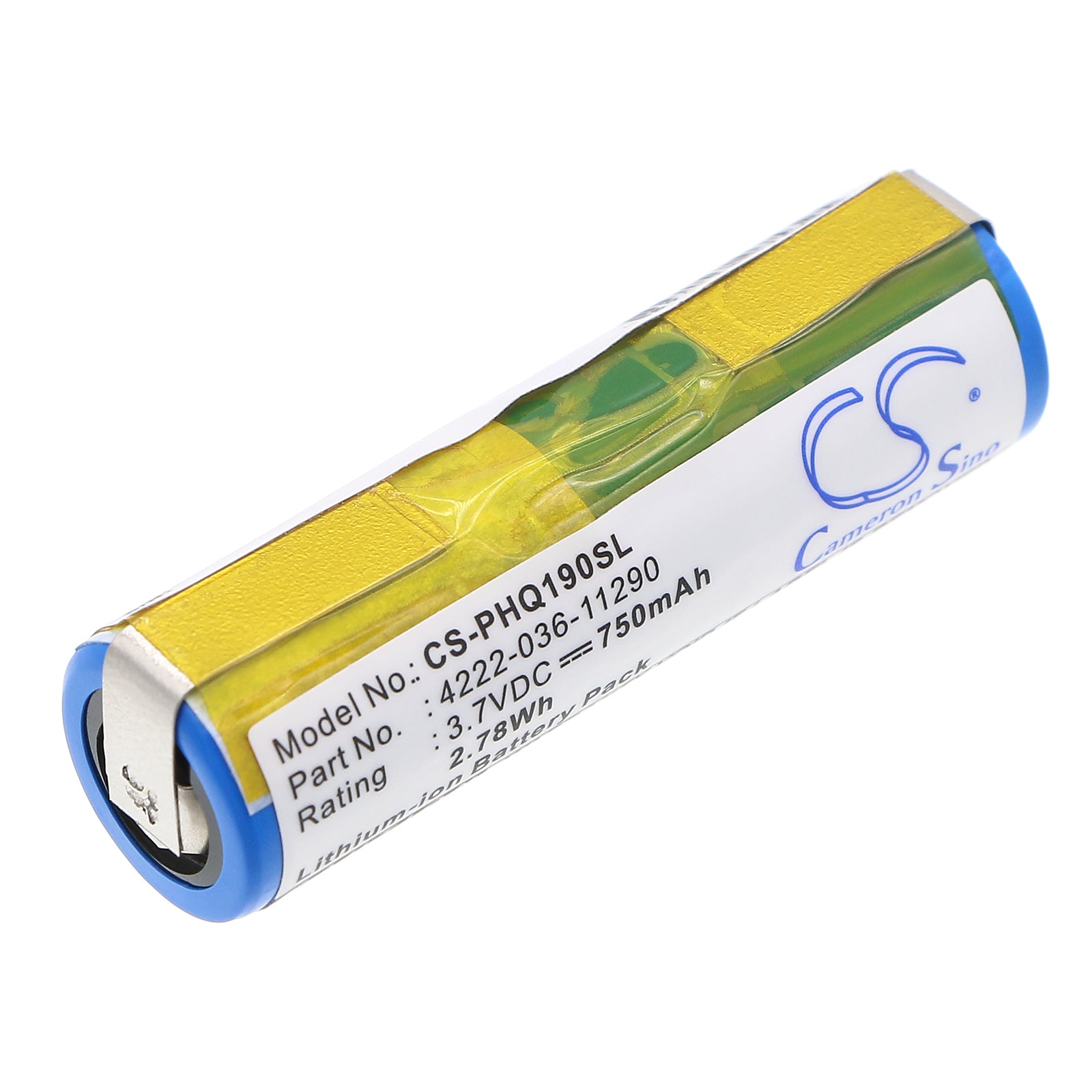 750mAh 3.7V Li-ion Battery for Philips Norelco Shavers: RQ1290, HQ9190, HX6972, AT890 & More - 49.6x14.76mm