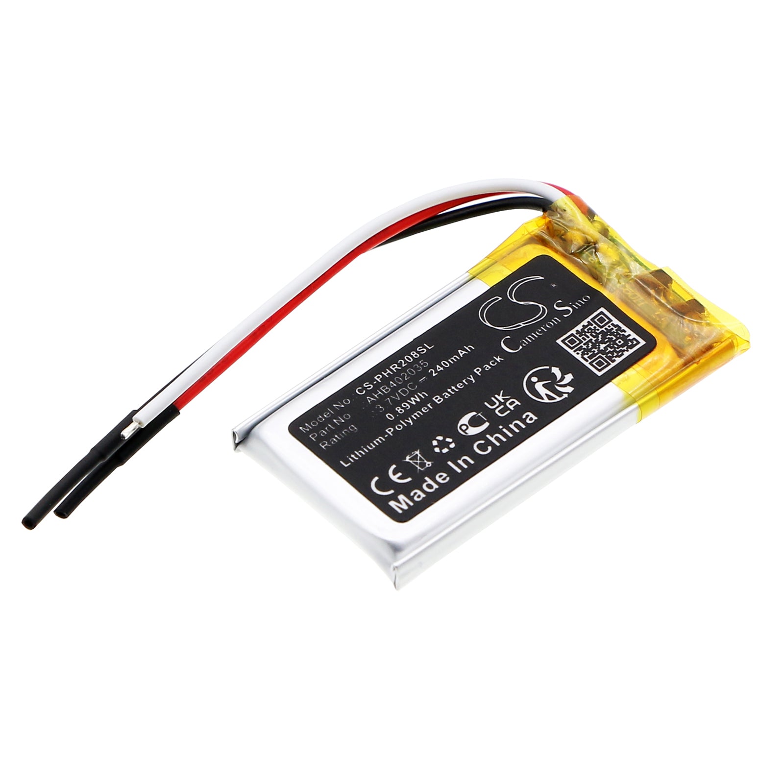 Philips CVR208 Dashcam Battery Replacement - Li-Polymer 280mAh 3.7V - AHB402035 Compatible