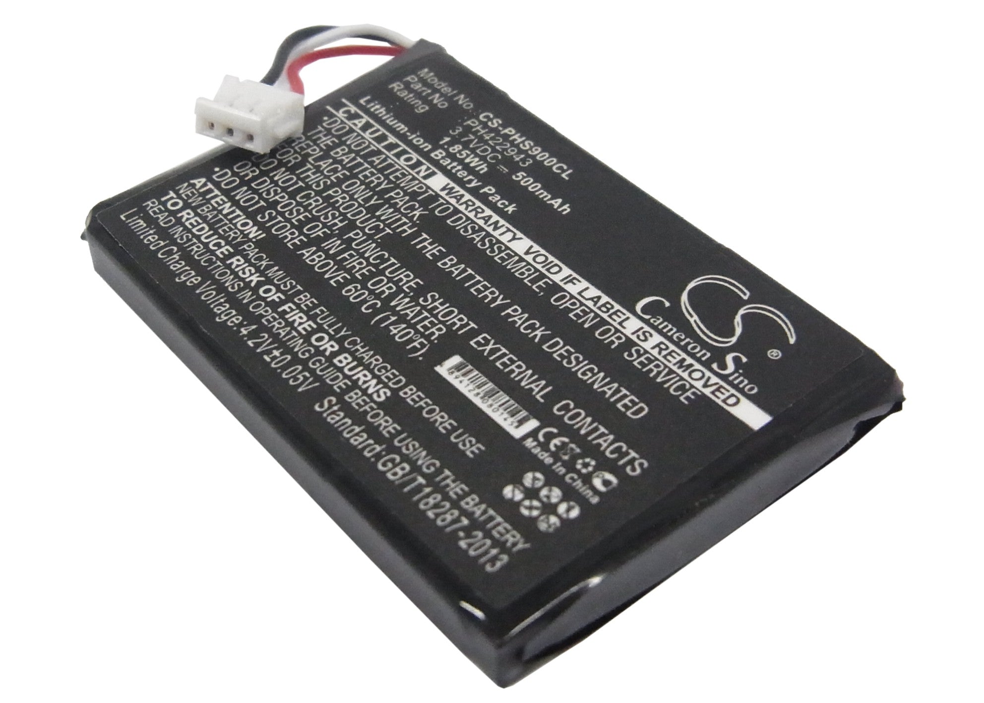 500mAh 3.7V Li-ion Replacement Battery for Philips S9A, S9H & Grundig D780 Cordless Phones (44.2x29.9x4.35mm)