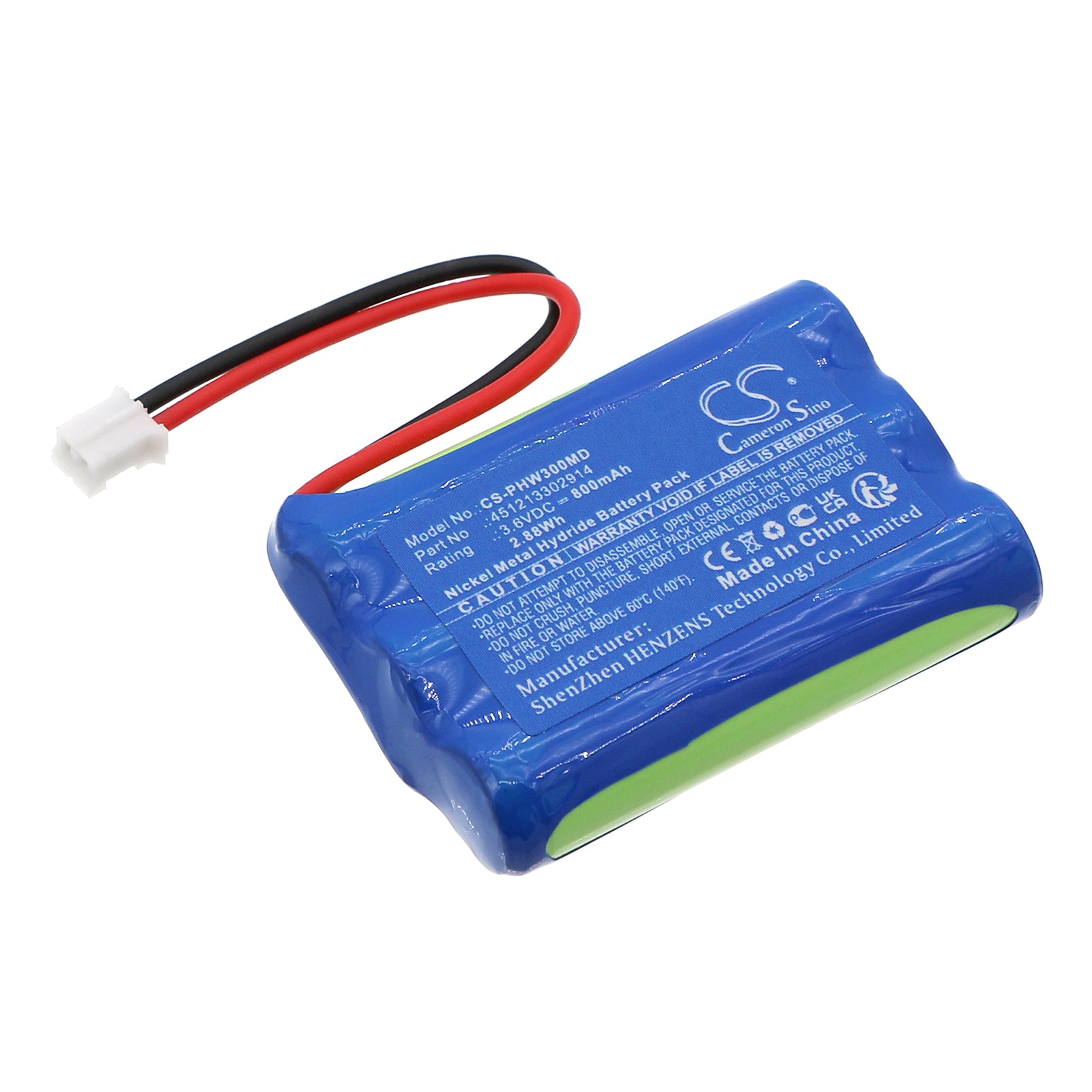 800mAh Ni-MH 3.6V Battery for Philips Remote Control W13 - Replacement 451213302914