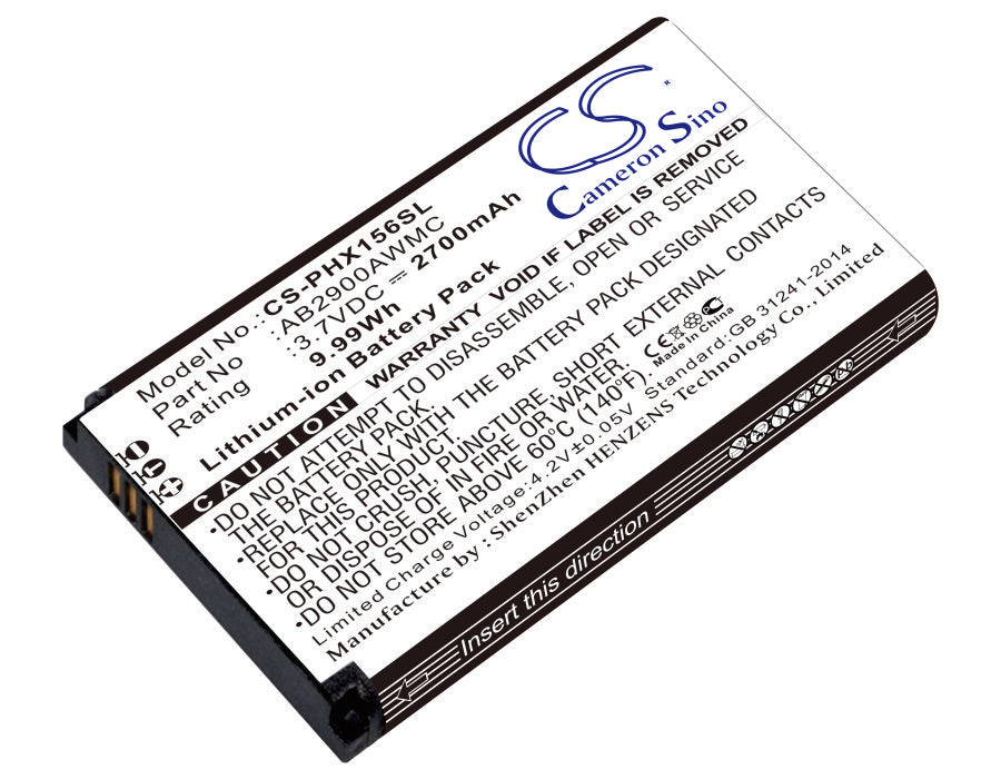 2700mAh Battery Replacement for Philips Xenium X1560 & X5500 Smartphones - 3.7V Li-ion Power
