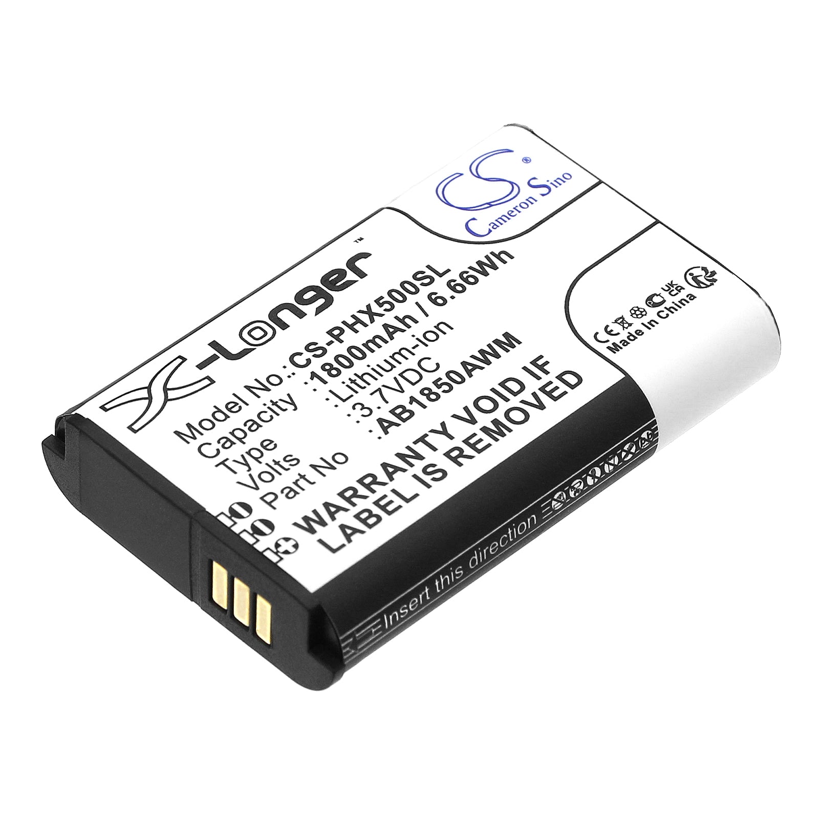 1800mAh Replacement Battery for Philips Xenium X500 9@9K AB1720AWM Smartphones - 3.7V Li-ion