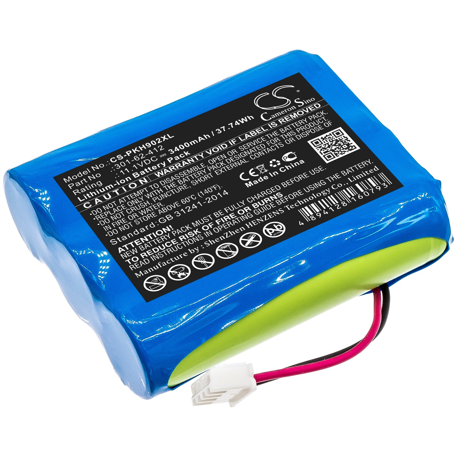 11.1V 3400mAh Li-ion Replacement Battery for Peaktech P 9020, P 9021, P 9020A Surveying Instruments - 37.74Wh
