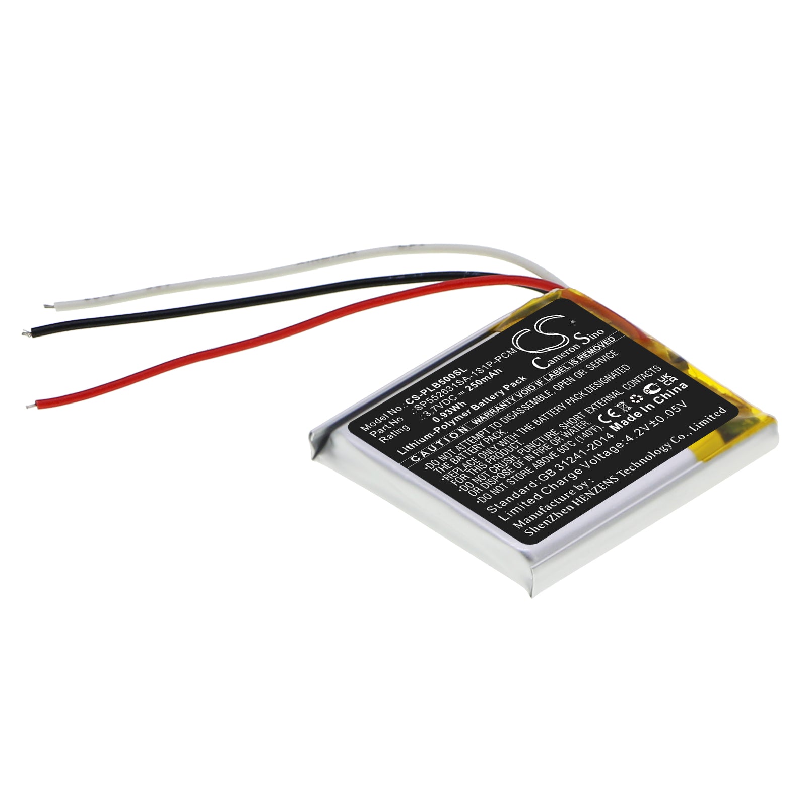 250mAh Replacement Battery for Plantronics BackBeat 500, 505, FIT 505, 9313SW Wireless Headset - 3.7V Li-Polymer