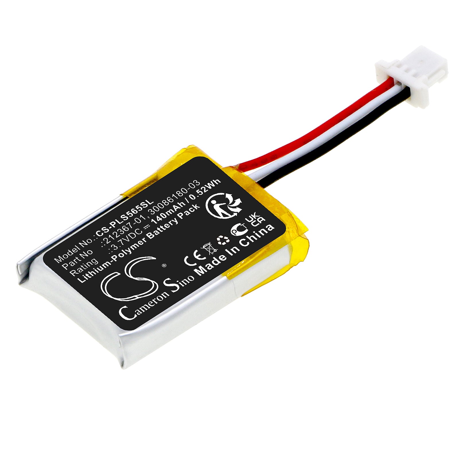 140mAh Battery Replacement for Plantronics CS540, Savi CS540 Wireless Headsets - 3.7V Li-Polymer