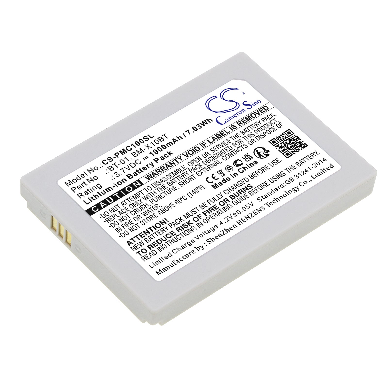 Pliant MicroCom XR Wireless Headset Battery: BT-01, BM-X10BT Replacement - 1900mAh, 3.7V Li-ion - Long Life, Broadcast & Intercom Use