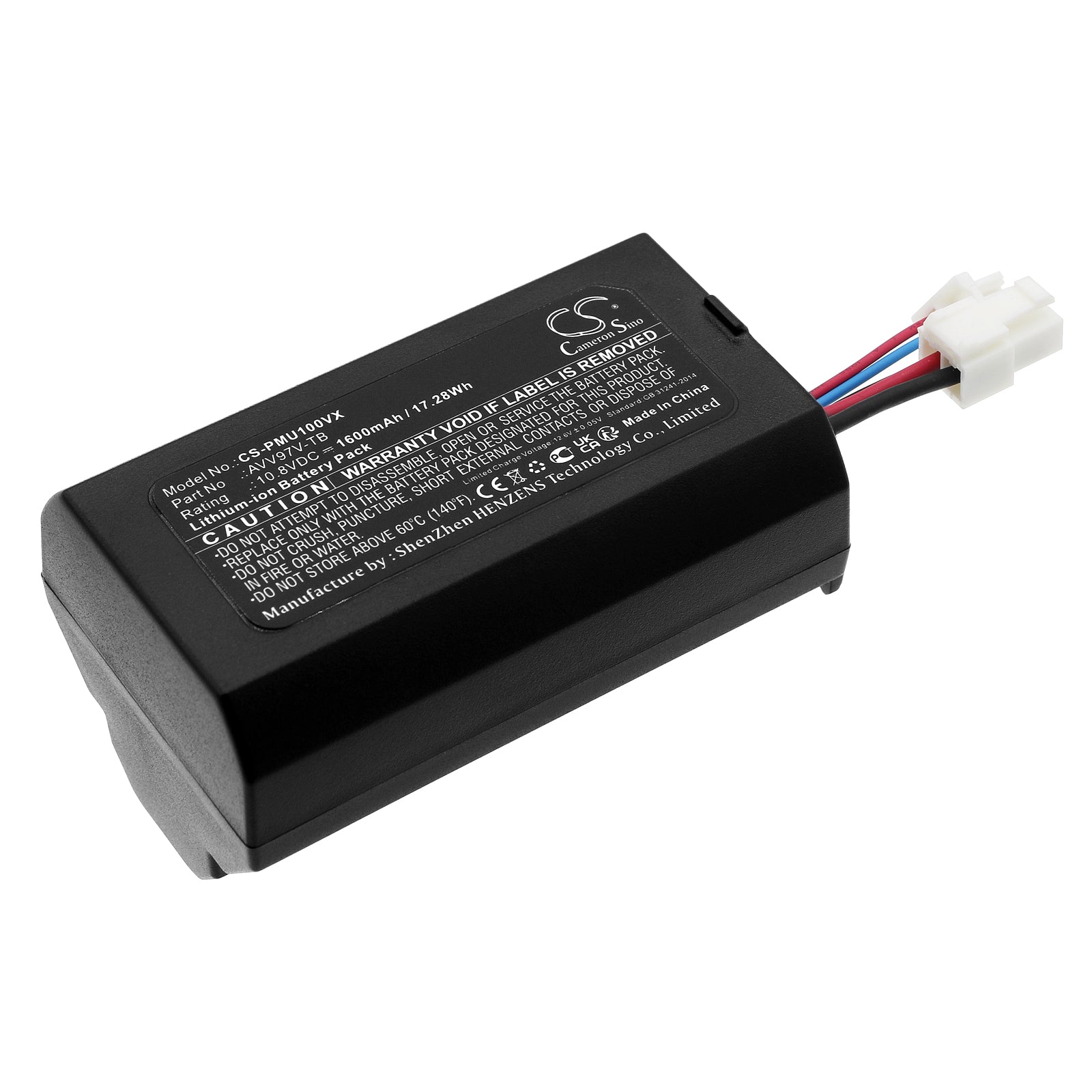 1600mAh Replacement Battery for Panasonic MC-SBU1F Vacuum - 10.8V Li-ion AVV97V-TB/H, AVV97V-TB