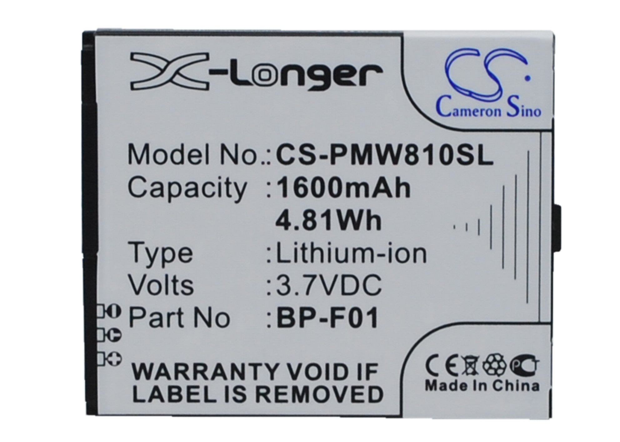 PHICOMM FWS610 & FWS810 Smartphone Battery Replacement - 1300mAh 3.7V Li-ion (BP-F01)