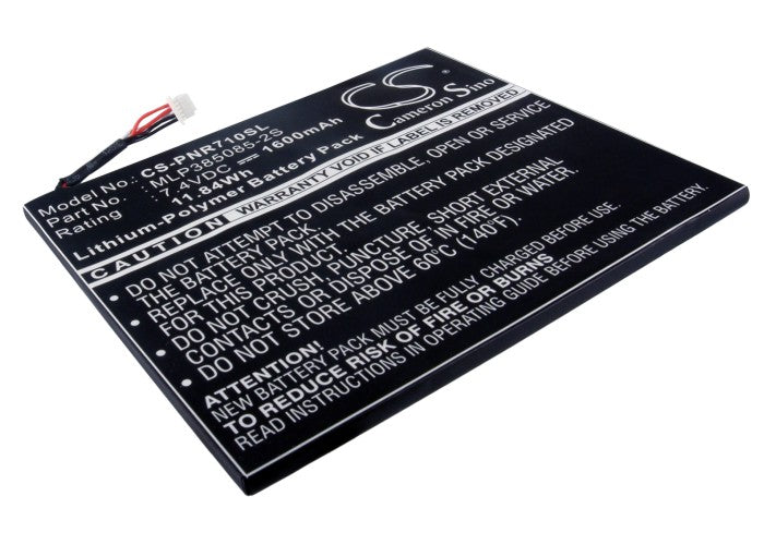 7.4V 1600mAh Li-Polymer Battery Replacement for Pandigital Multimedia Novel 7" E-Reader - 11.84Wh