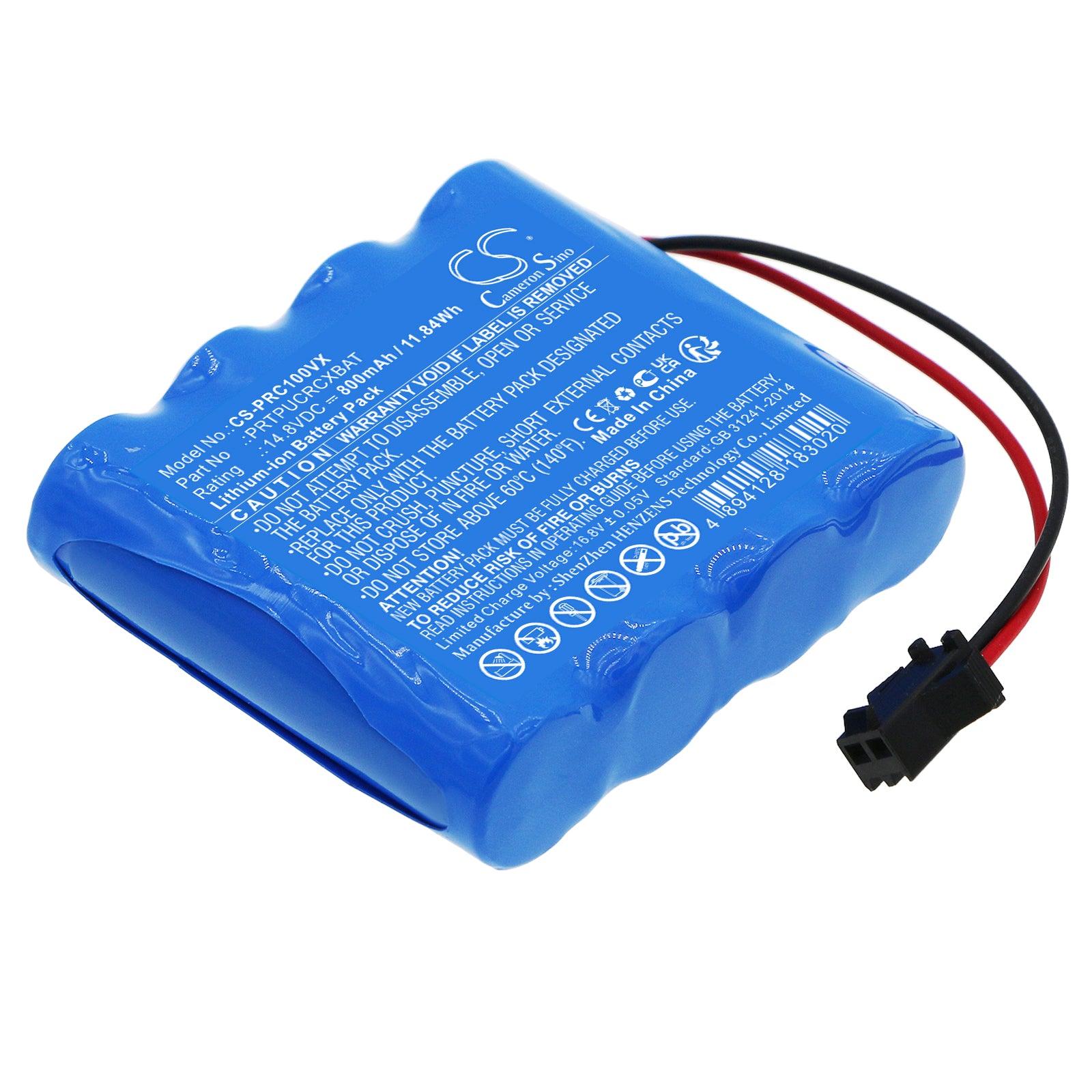 14.8V 800mAh Li-ion Replacement Battery for Pyle PUCRCX10 Robotic Vacuum, Reliable Power Solution