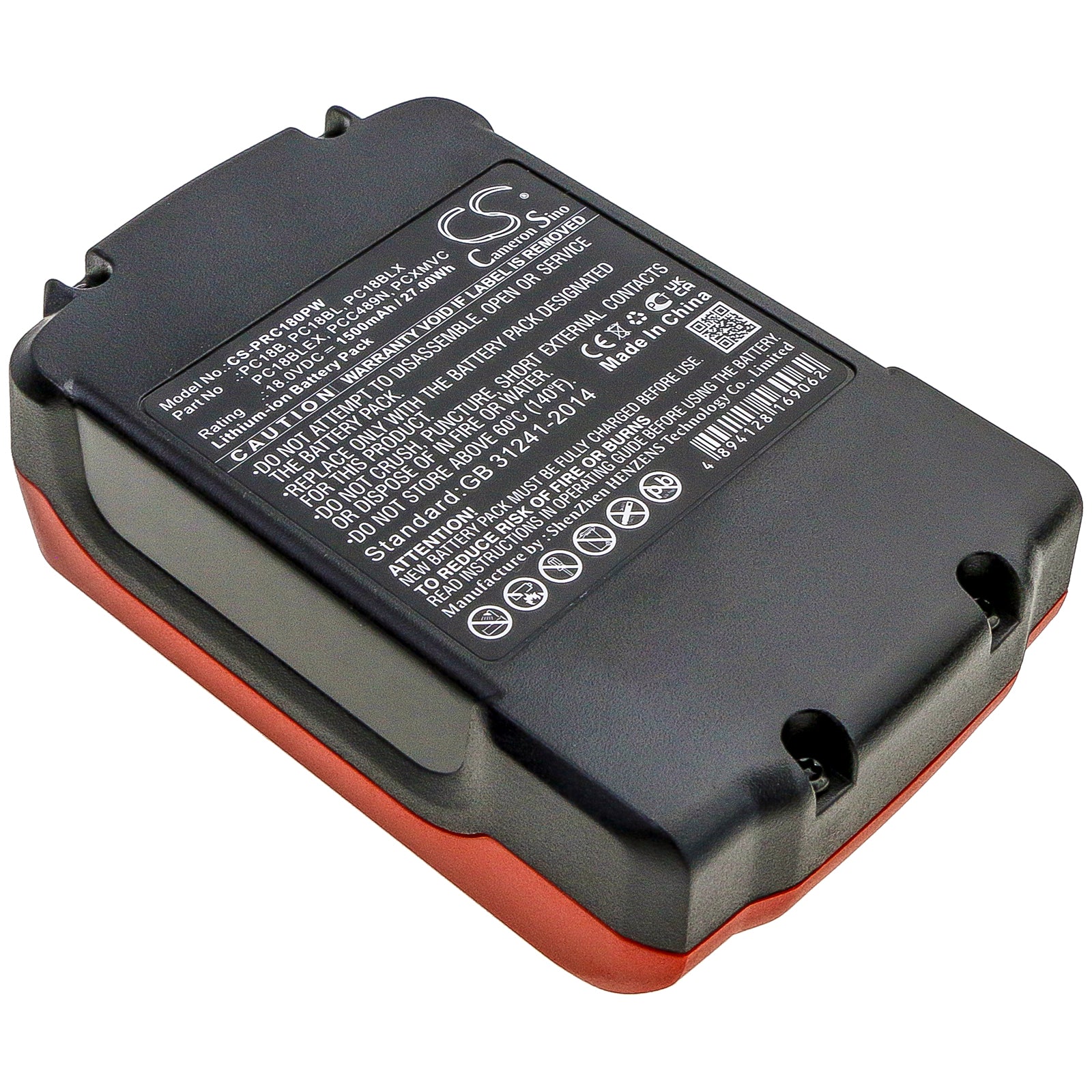 18V 1500mAh Li-ion Replacement Battery Pack for Porter Cable PC18CS PC18B Cordless Power Tools