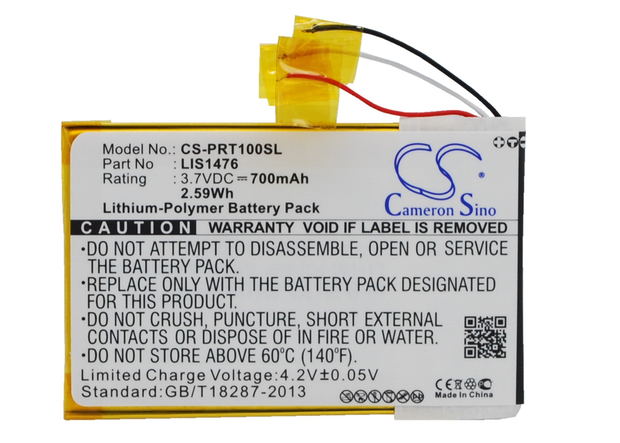 700mAh 3.7V Li-Polymer Replacement Battery for Sony PRS-T1, PRS-T2, PRS-T3, PRS-T3S E-Reader