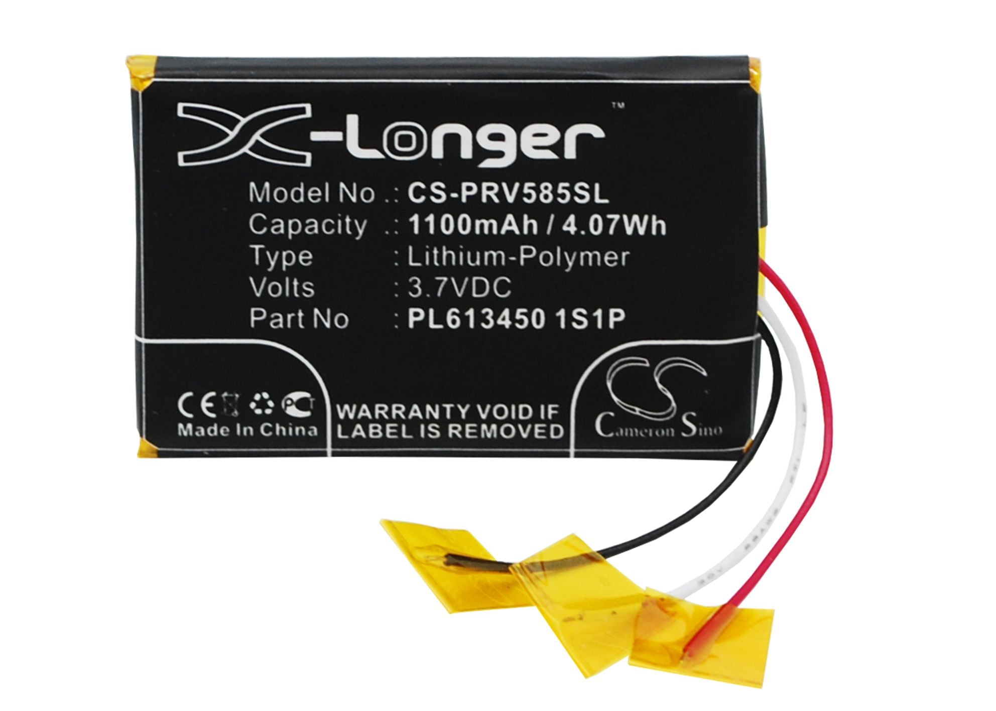 1100mAh GPS Navigator Battery for Prestigio GeoVision 5850HDDVR & PL613450: 3.7V Li-Polymer Replacement
