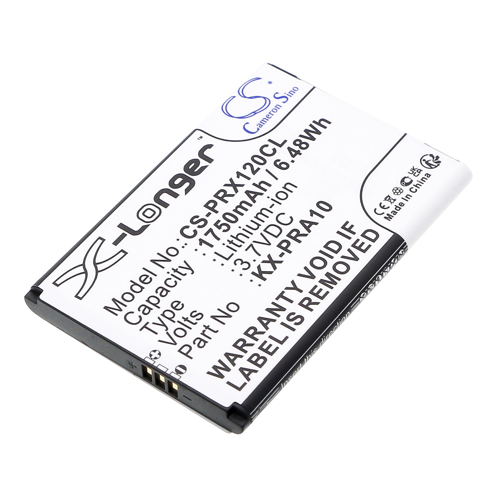 1750mAh 3.7V Li-ion Replacement Battery for Panasonic KX-PRX110, KX-PRX120, KX-PRX150 Cordless Phones