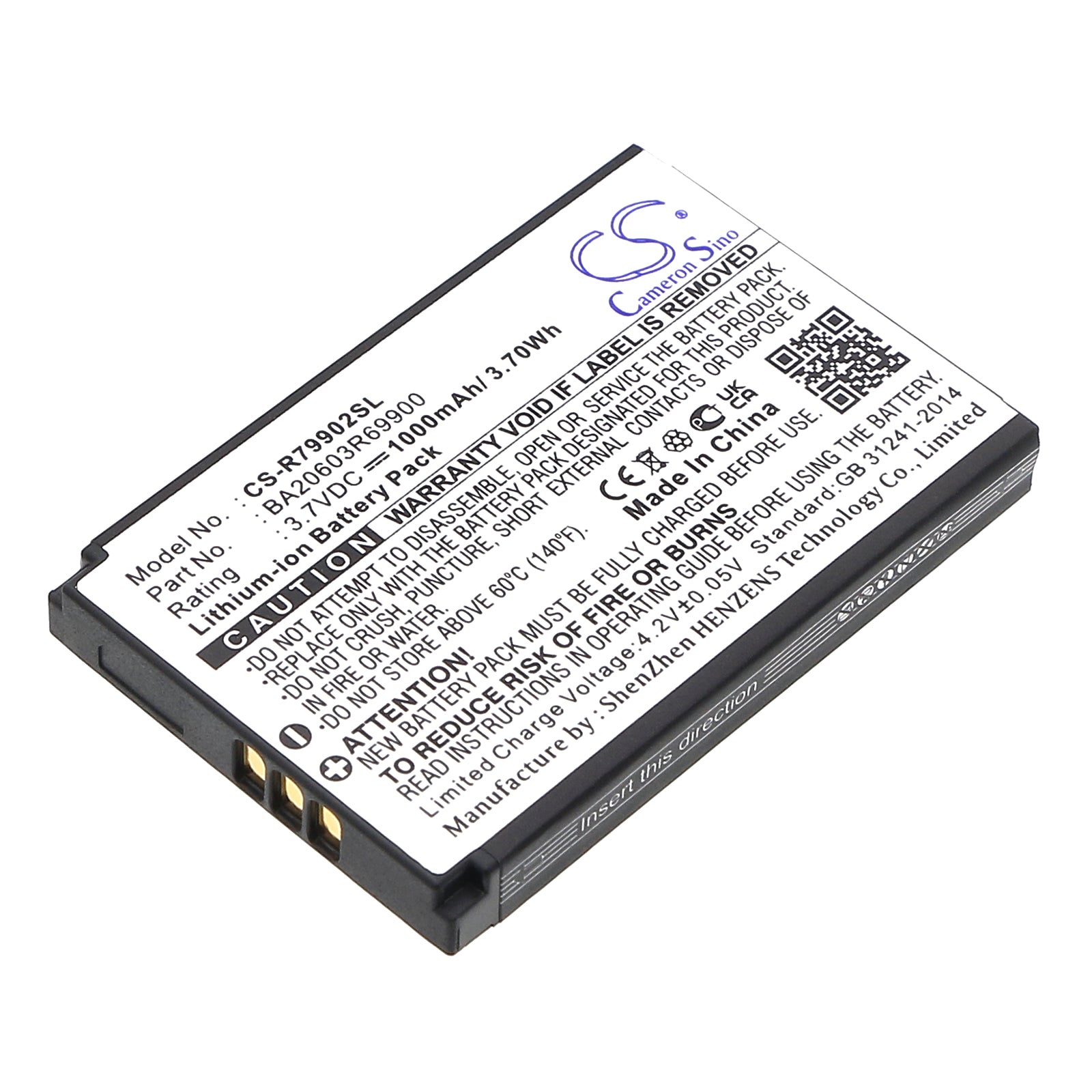 1000mAh 3.7V Li-ion Battery for Creative Nomad Jukebox Zen Xtra & MuVo2 MP3 Player Replacement