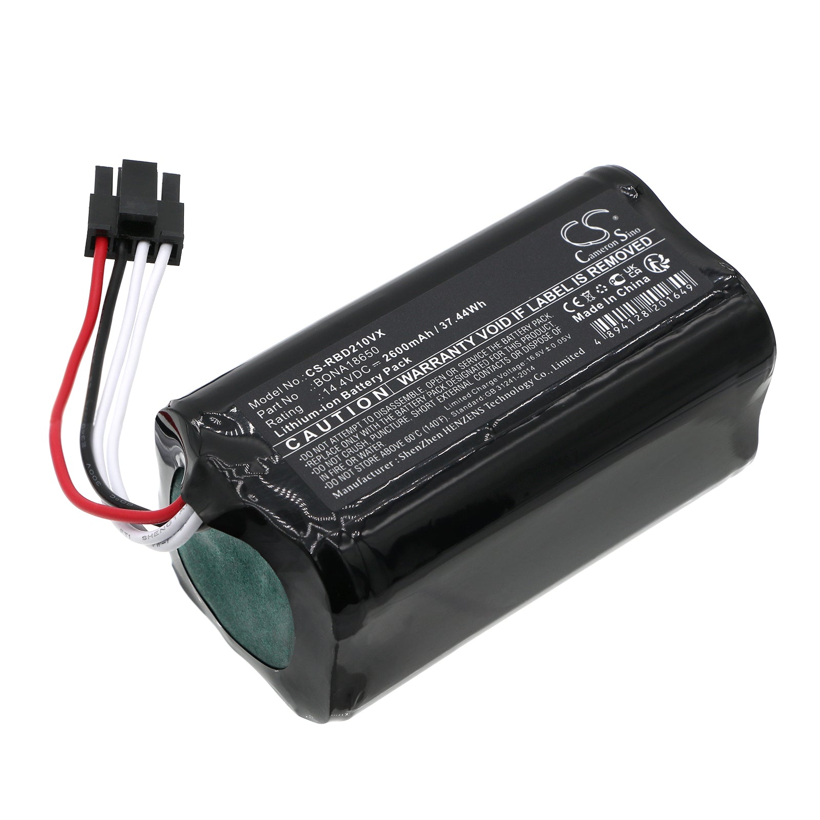 2600mAh RobZone Duoro/Xclean Robotic Vacuum Battery - 14.4V Li-ion Replacement Pack