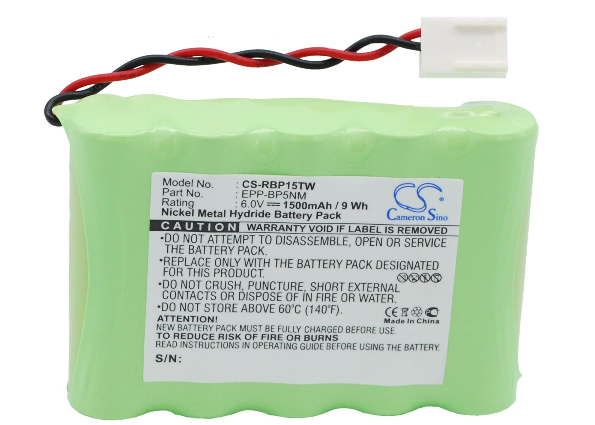 1500mAh Ni-MH 6.0V Two-Way Radio Battery Replacement for Ritron BP5NM, RT15, VOX100, Jobcom Series Radios