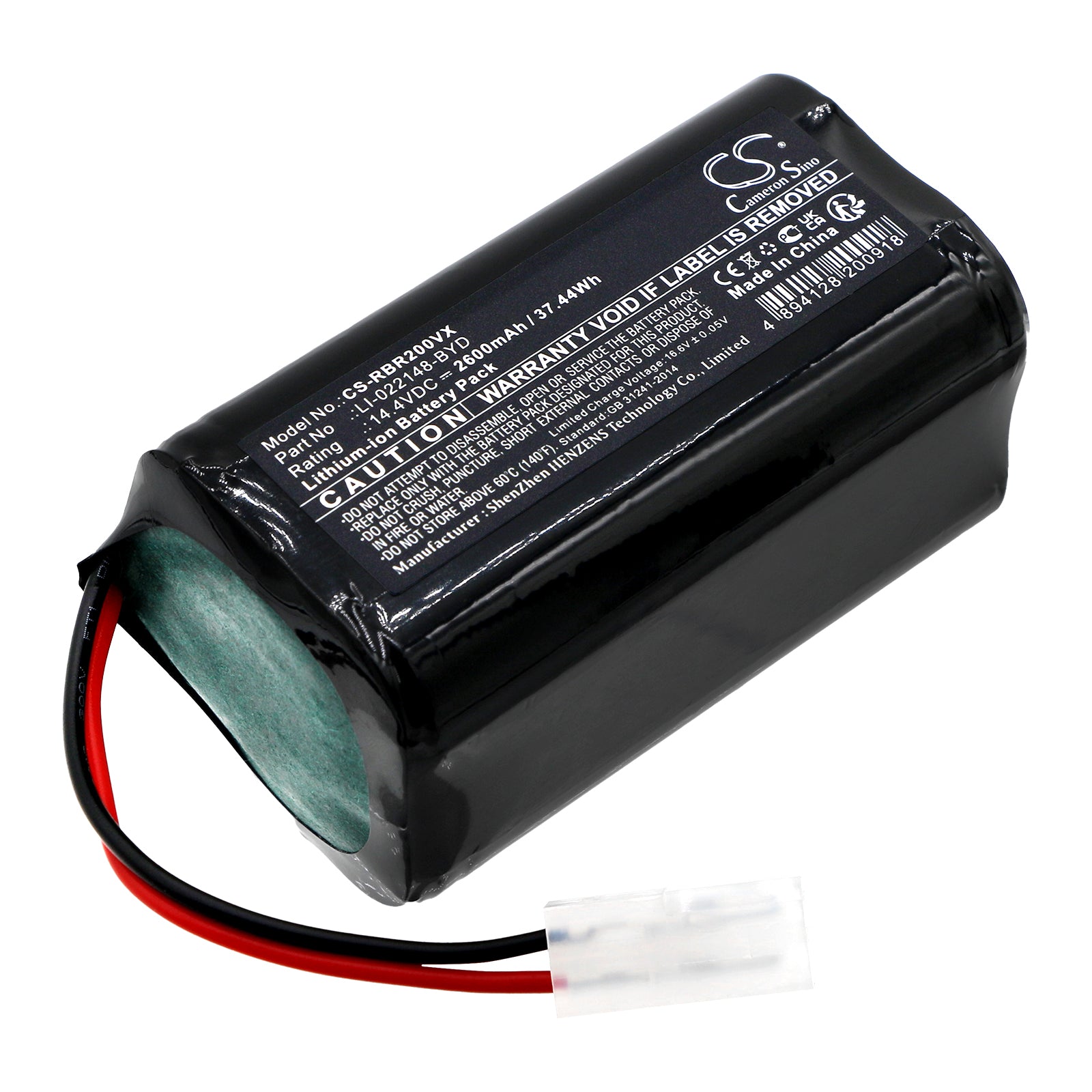 2600mAh 14.4V Li-ion Battery for RobZone Roomy & Sencor SRV 6110 Vacuum Robot - Replacement Pack Upgrade