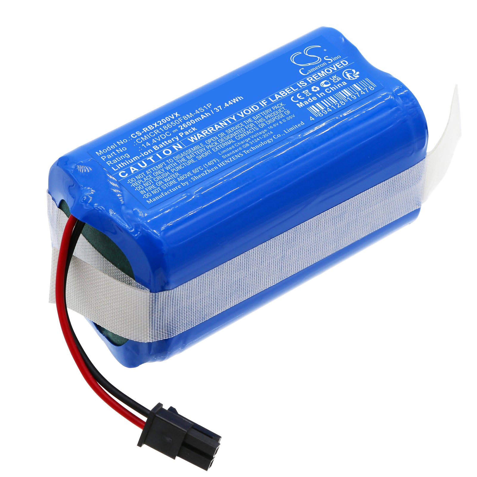 2600mAh Battery for RoboJet X-One 2 & Pro, ZACO A10 Pro - 14.4V Li-ion Vacuum Replacement