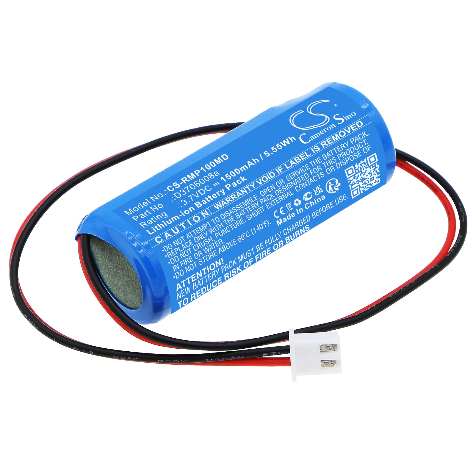 Revitive Medic Plus Circulation Booster Battery - 1500mAh, 3.7V Li-ion Replacement for Tunstall Lifeline Vi