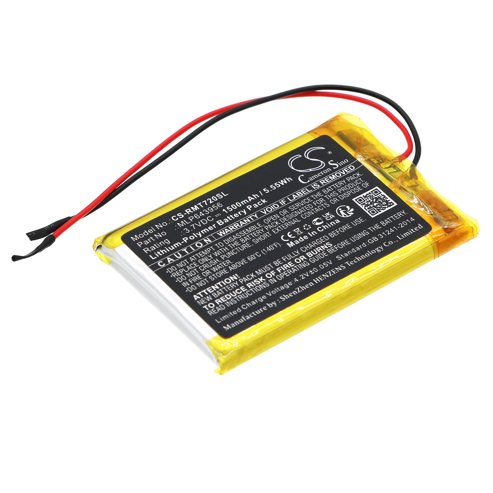 1500mAh Replacement Battery for Rand McNally TND-720 GPS Navigator - 3.7V Li-Polymer - MLP643956
