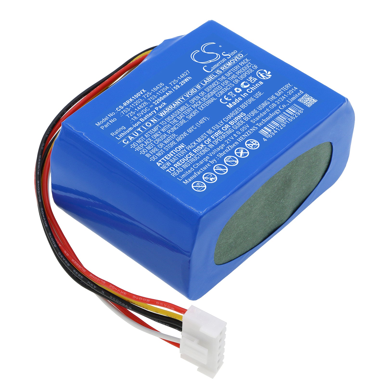 18.5V 3200mAh Li-ion Replacement Battery for Cub Cadet XR5 & Robomow RK Robotic Lawn Mowers - Extended Life