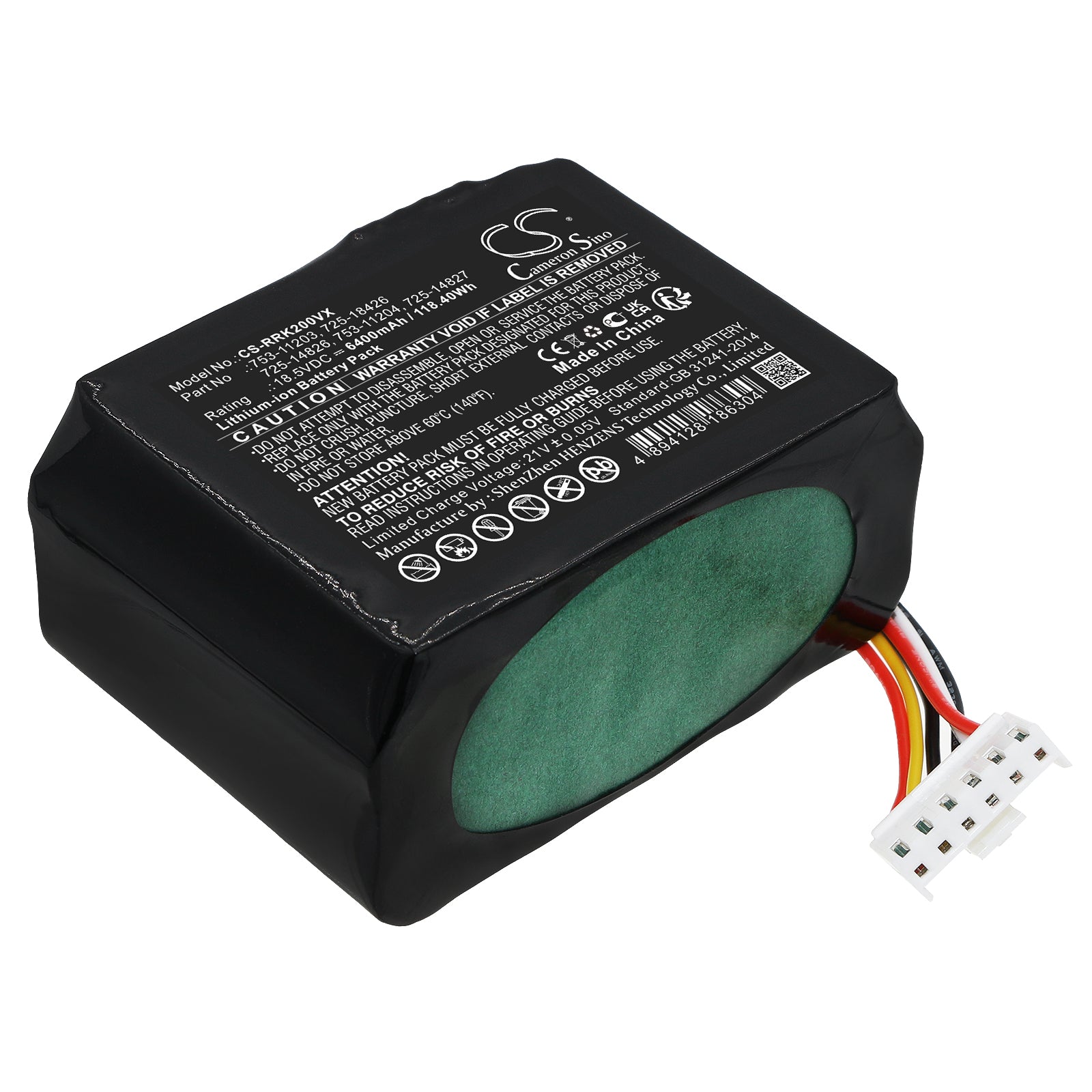 6400mAh Li-ion Replacement Battery for Cub Cadet XR5 & Robomow RK Robotic Mowers - 18.5V, 118.4Wh