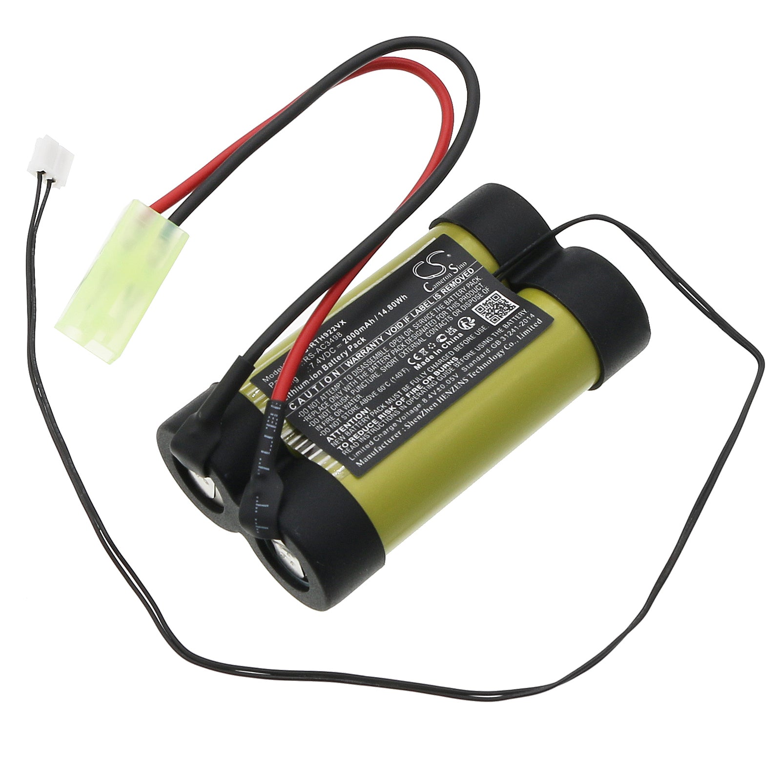 2000mAh 7.4V Li-ion Replacement Battery for Rowenta X-Force Flex Vacuum AC922701, AC92274A - Replaces RS-AC3498