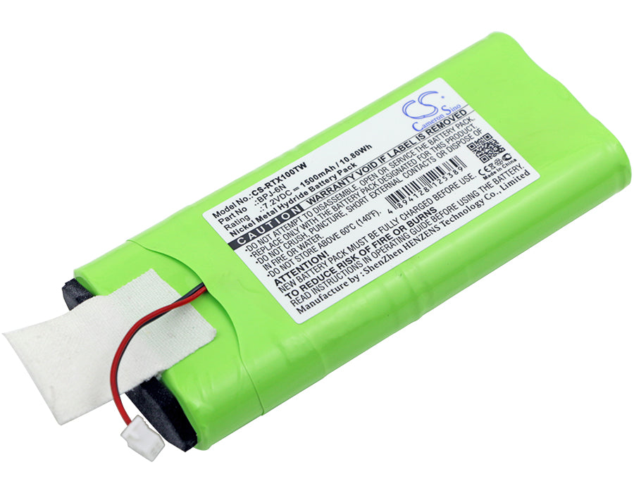 7.2V 1500mAh Ni-MH Two-Way Radio Battery for Ritron Jobcom JMX-100, JMX-150, JMX-450 Series Radios