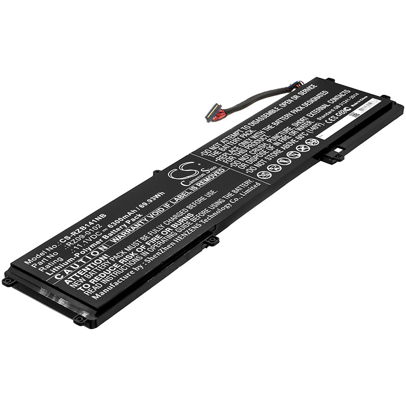 6300mAh Replacement Battery for Razer Blade 14 Series Laptops - 11.1V Li-Polymer, RZ09-0102 Compatible