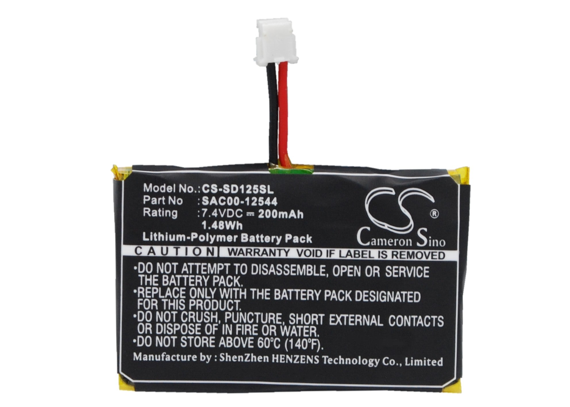 200mAh Li-Polymer Battery for SportDOG Collars: Trainer SD-1225, SD-1825, SD-2525 & Receiver SR-300 Series, SAC00-12544 Replacement