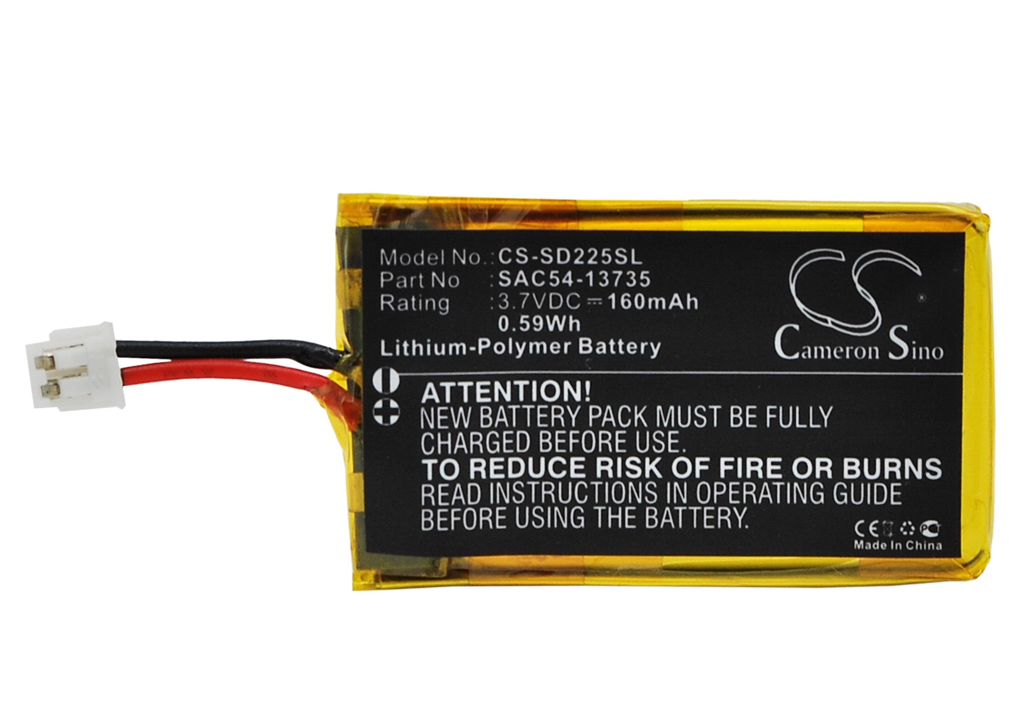 160mAh 3.7V Li-Polymer Replacement Battery for SportDOG SR-225, SD-425, SD-825 Series Collars