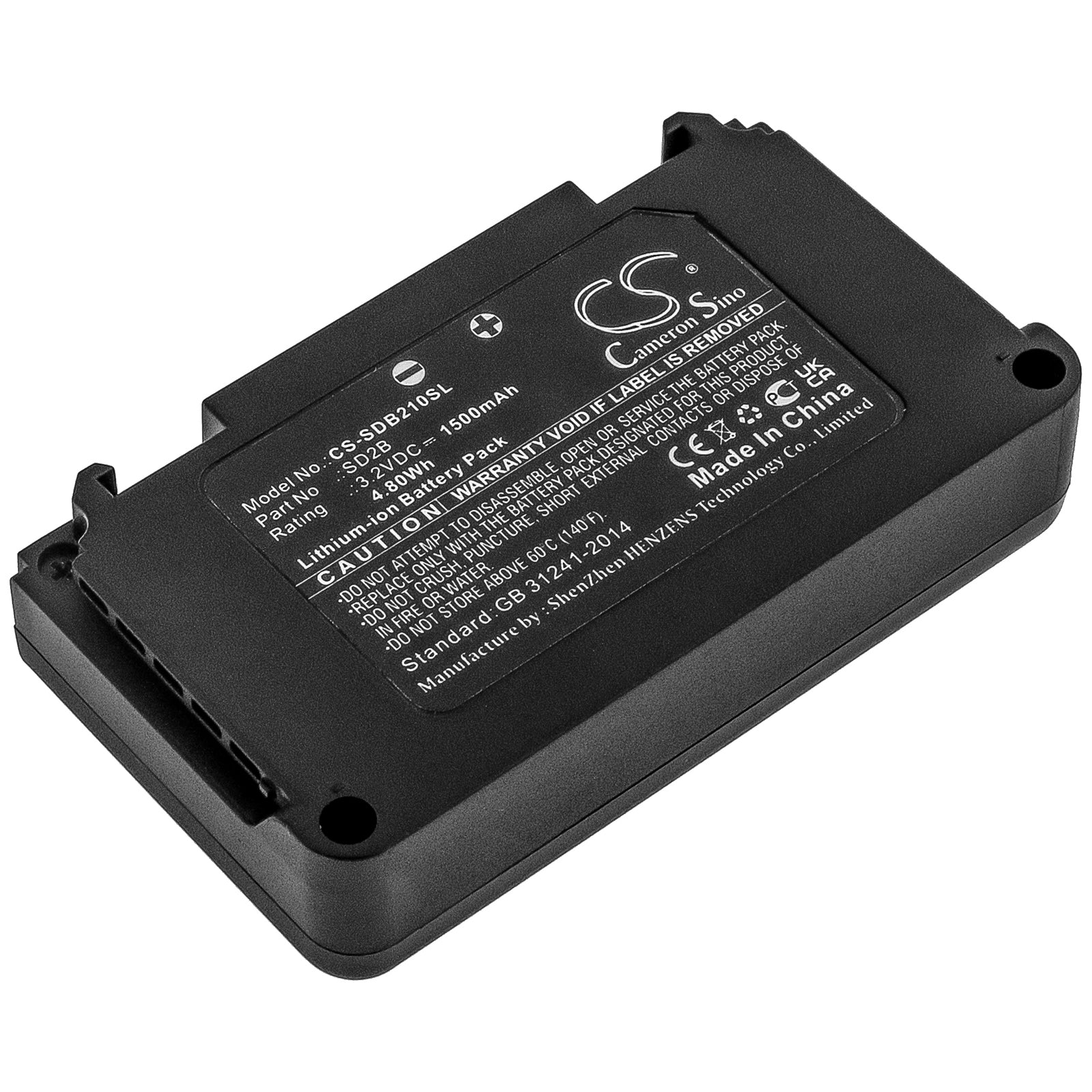 1500mAh Replacement Battery for Sony UWP-D Series Wireless Mics: MD2, D21, D22, D25, D26, SD2B - 3.2V Li-ion