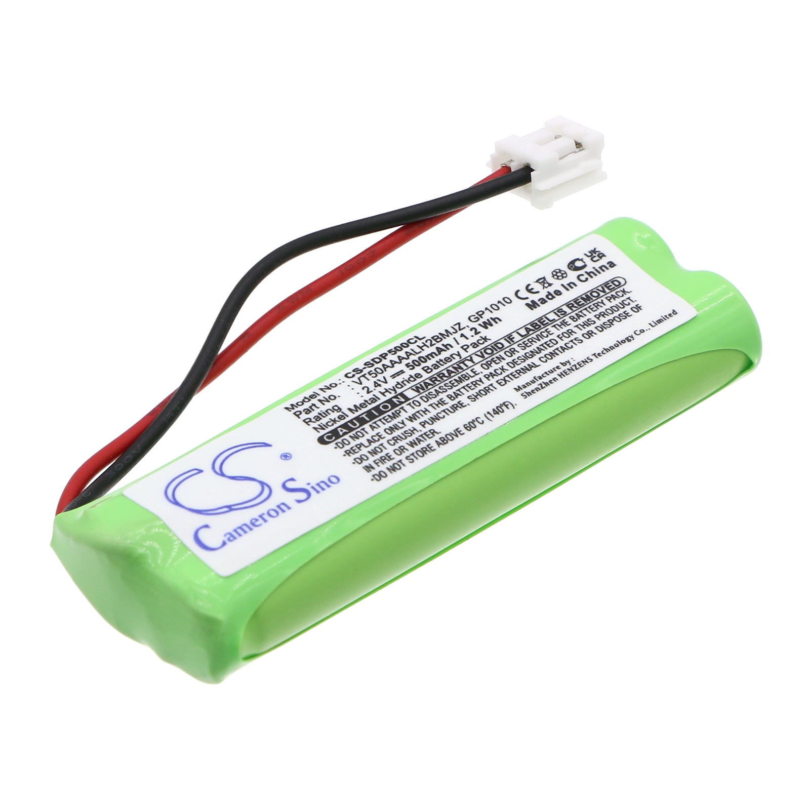 2.4V 500mAh Ni-MH Cordless Phone Battery Replacement for Audioline Monza 480, Swissvoice DP500 & Medion MD82973